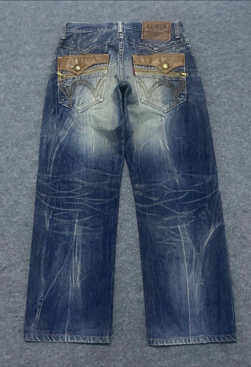 Edwin 💥Vintage Edwin Exclusive Vintage Distressed Denim Size US 33 - 2 Thumbnail