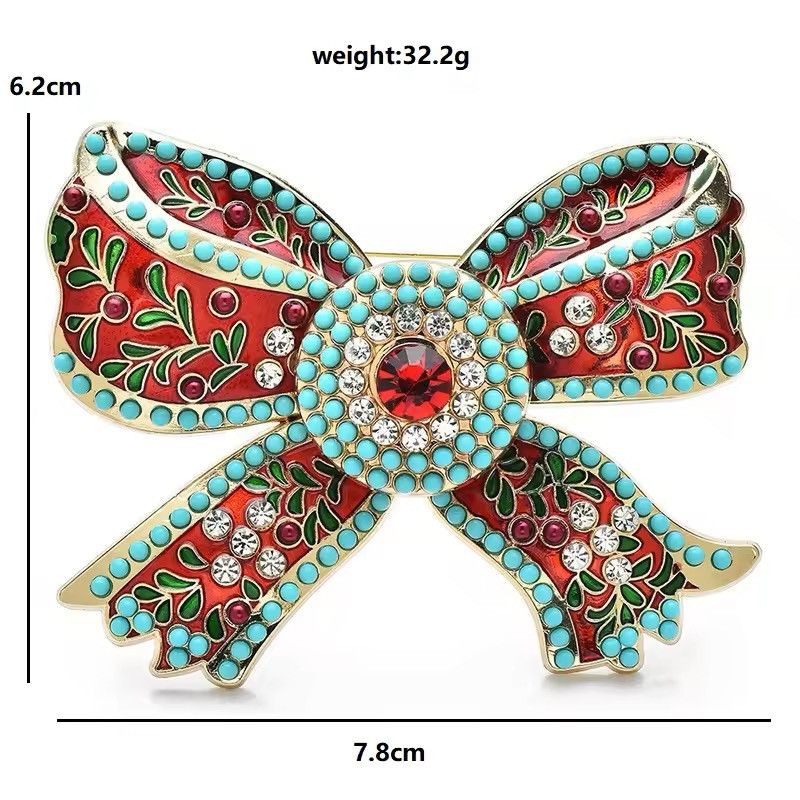 Jewelry Vintage Big Enamel Bowknot Brooches Size ONE SIZE - 2 Thumbnail