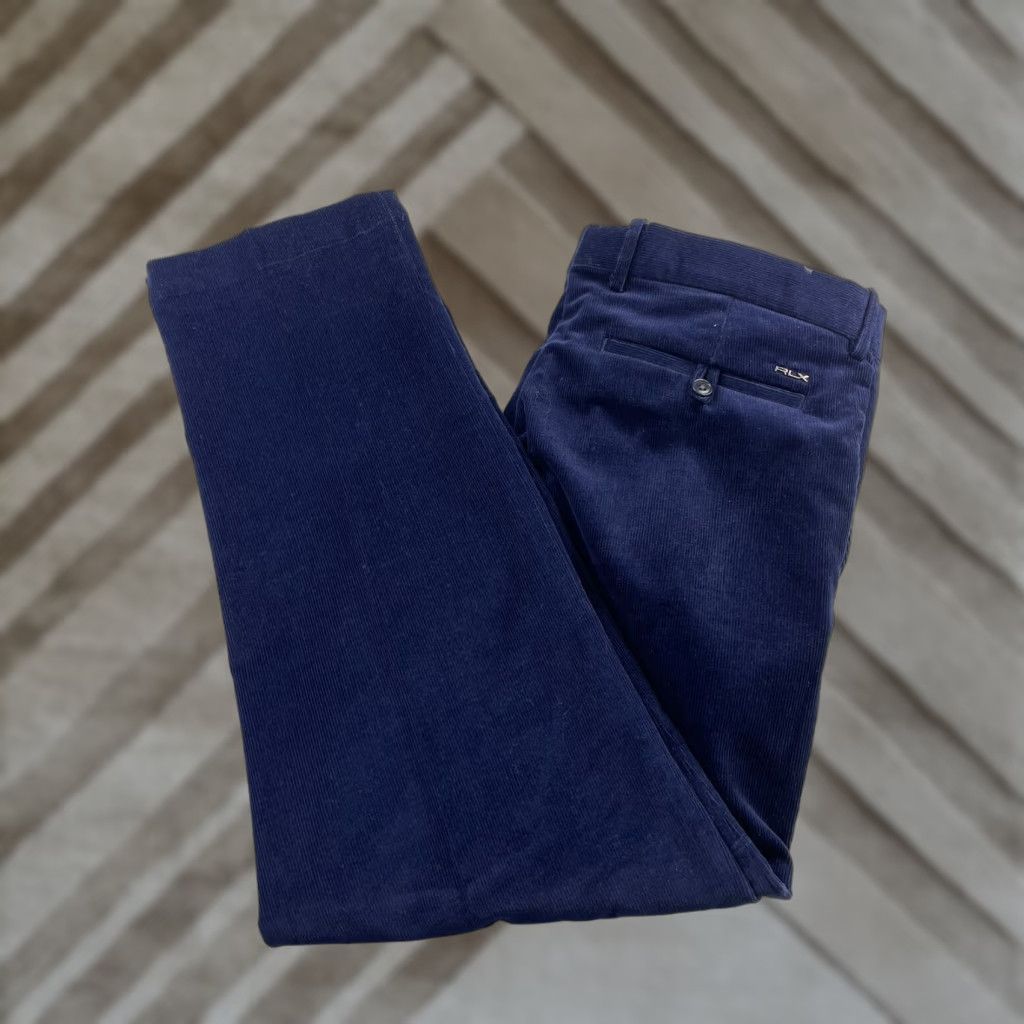 RLX Ralph Lauren Ralph Lauren RLX Corduroy Cotton Flat Front Pants Golf Blue Mens 36x30 Size US 36 / EU 52 - 1 Thumbnail