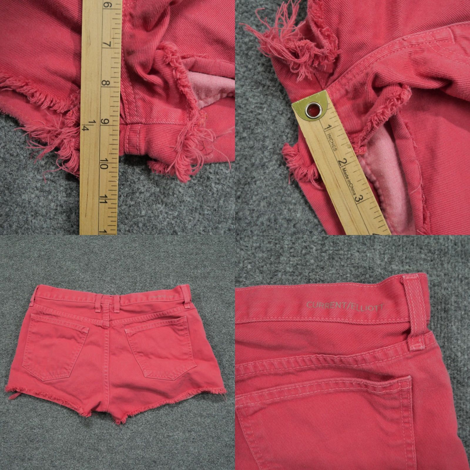 Vintage One X One Teaspoon Denim Cut-Off Shorts Womens 0 Pink Blue Classic Wide 90s Grunge Pockets Mens? Size 30" / US 8 / IT 44 - 8 Thumbnail