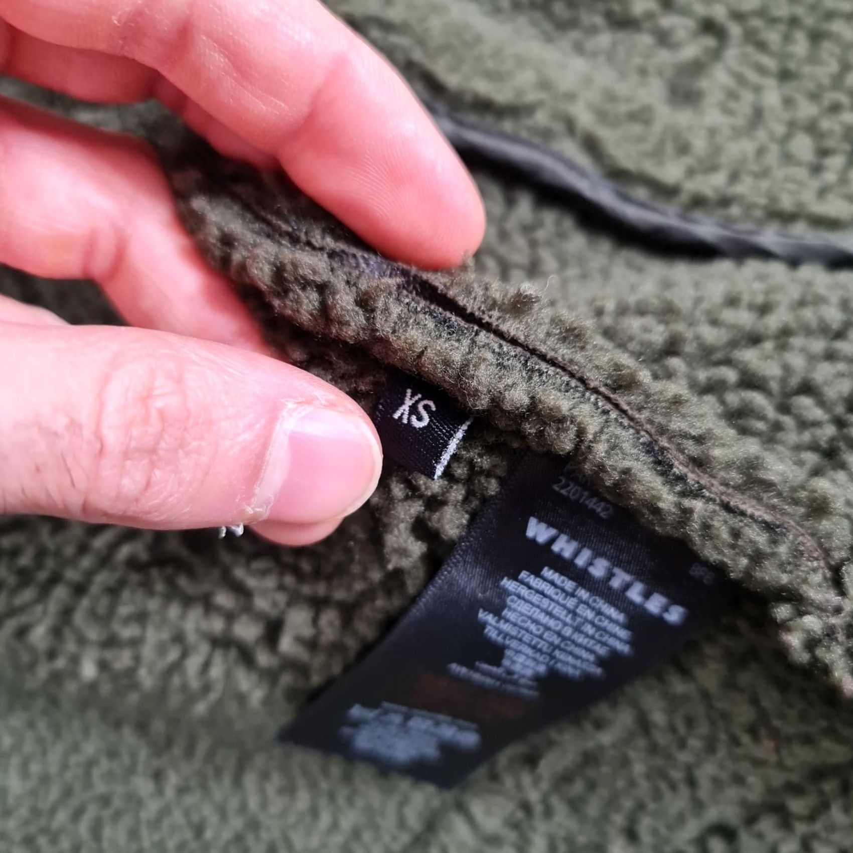 Whistles Whistles Womens Jacket Green XS Borg Biker Fleece Relaxed Fit Size XS / US 0-2 / IT 36-38 - 7 Thumbnail