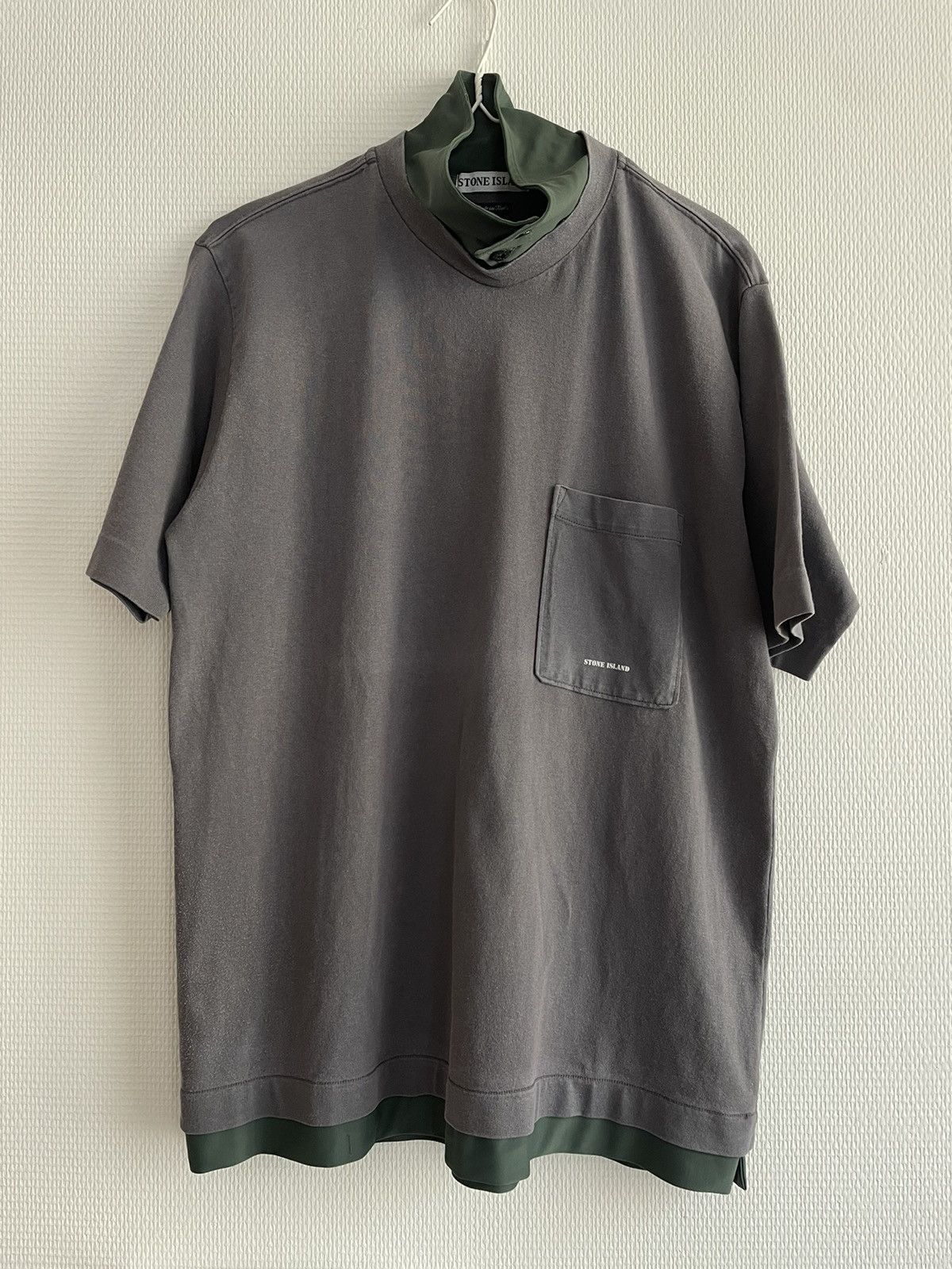 image of Stone Island T-Shirt 1998 in Grey, Men's (Size Large)