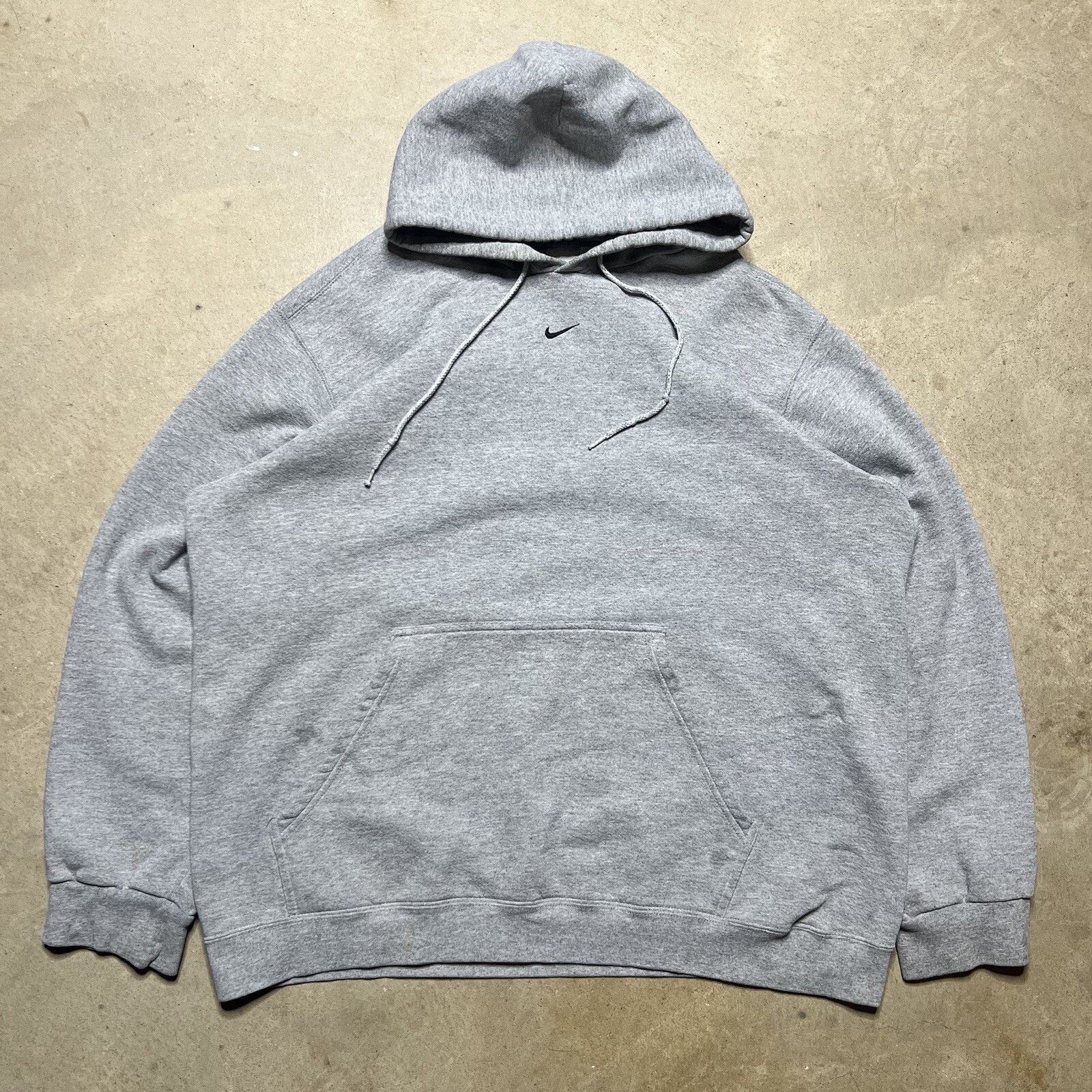 Vintage 90’s Nike Gray Hoodie Pullover Center Swoosh Mens XL
