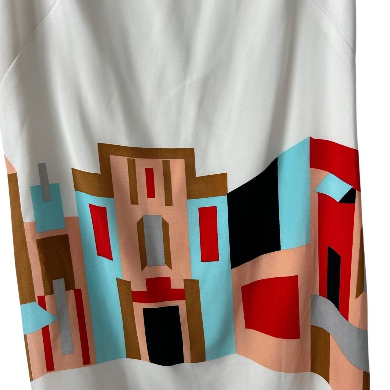 Vince Camuto Vince Camuto Shift Dress 6 White Geometric Size M / US 6-8 / IT 42-44 - 3 Thumbnail