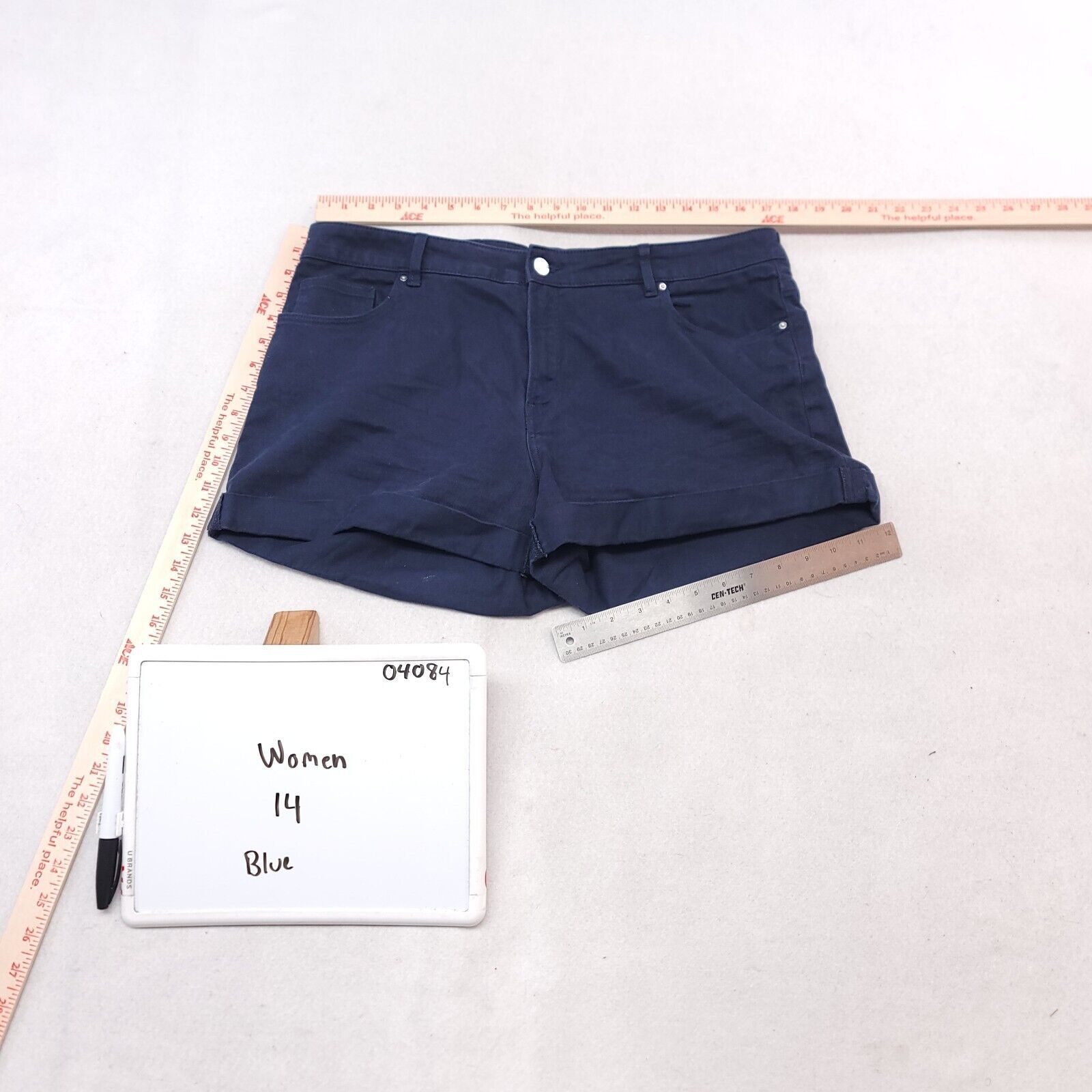 H&M H&M Casual Button Zip Chino Short Shorts Womens Size 14 Blue Size 36" / US 14 / IT 50 - 4 Thumbnail