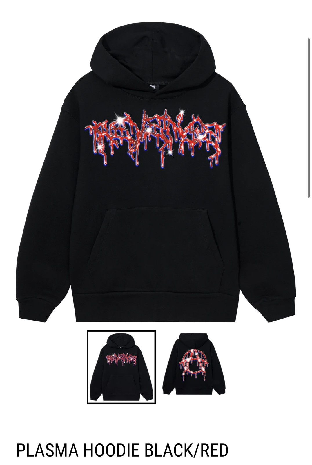 Revenge Revenge Plasma Hoodie Black/Red Size US M / EU 48-50 / 2 - 2 Thumbnail