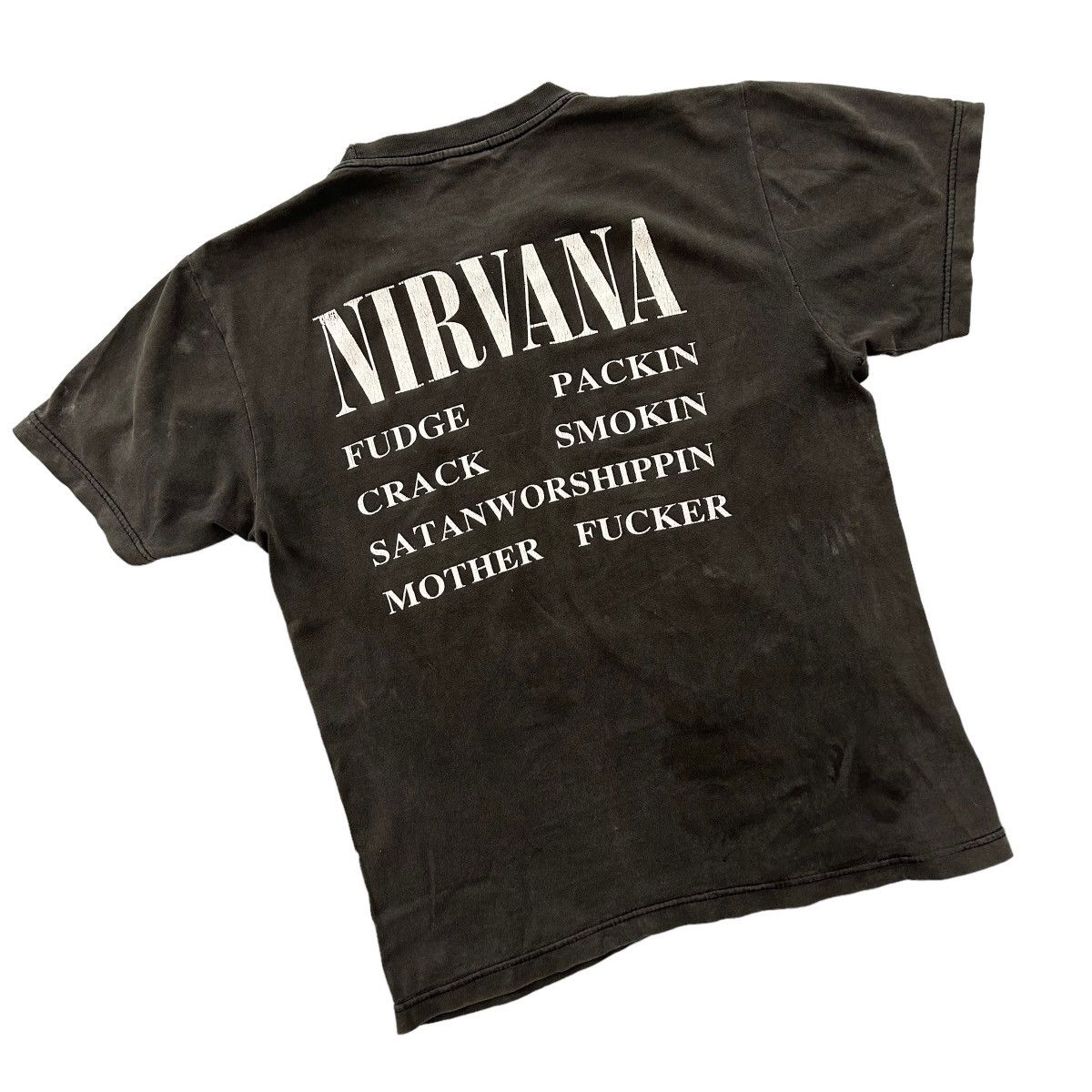 If Six Was Nine × Vintage Distressed Sunfaded Nirvana Vestibule Tee Size US M / EU 48-50 / 2 - 7 Thumbnail