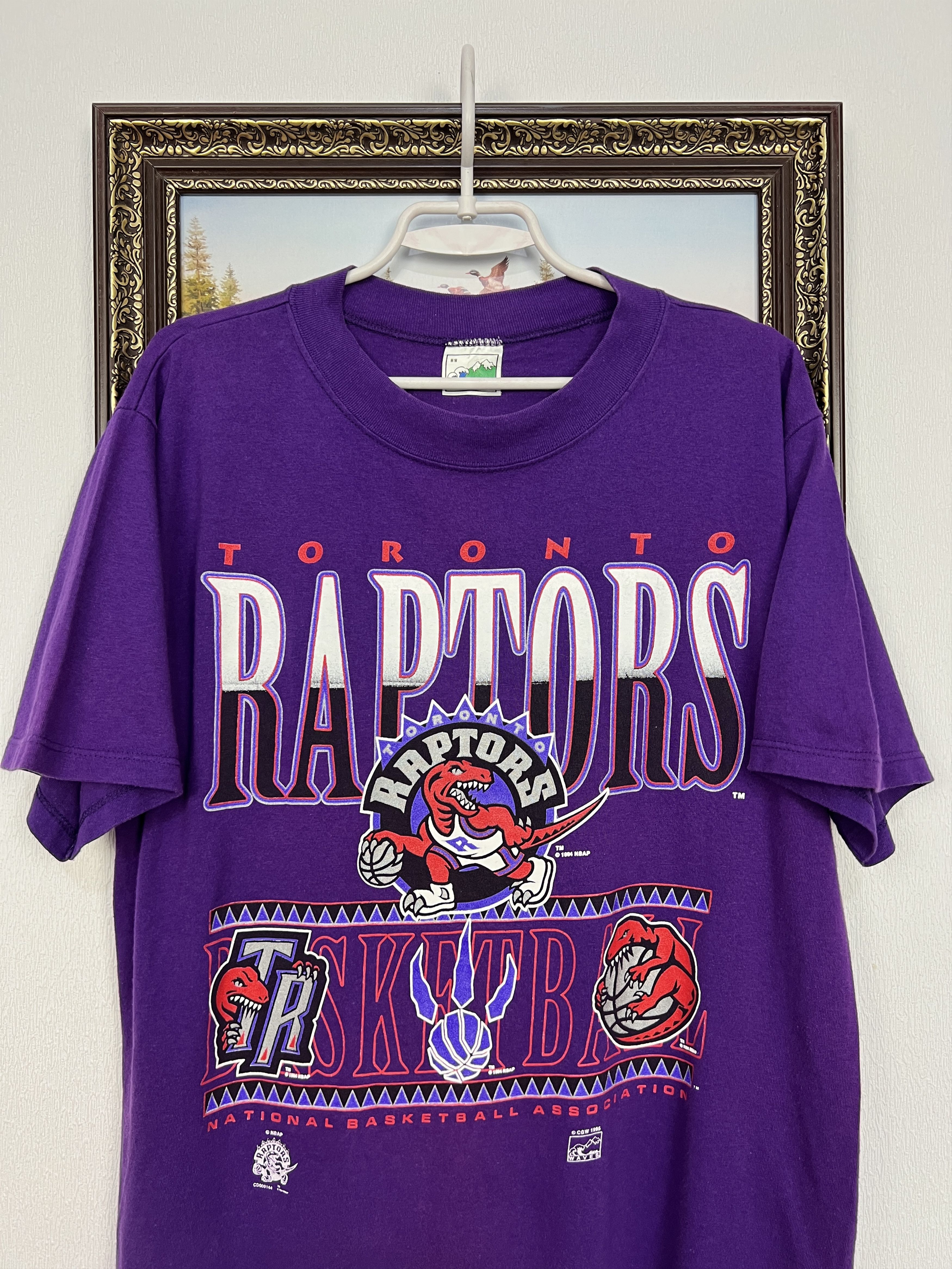 Vintage Vintage 90's Toronto Raptors NBA Over Print Shirt Rare Size US M / EU 48-50 / 2 - 2 Thumbnail