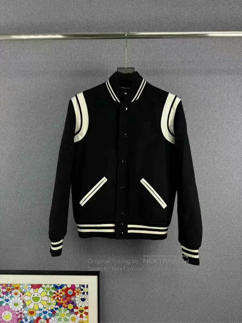 Saint Laurent Paris Saint Laurent Paris Black and White Baseball Jacket Size US M / EU 48-50 / 2 - 1 Thumbnail