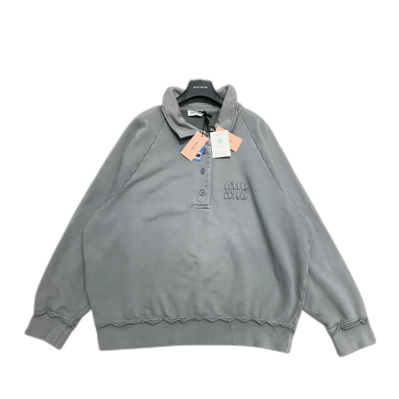 Miu Miu Miu Miu Grey Heavyweight Zip Up Hoodie | Grailed