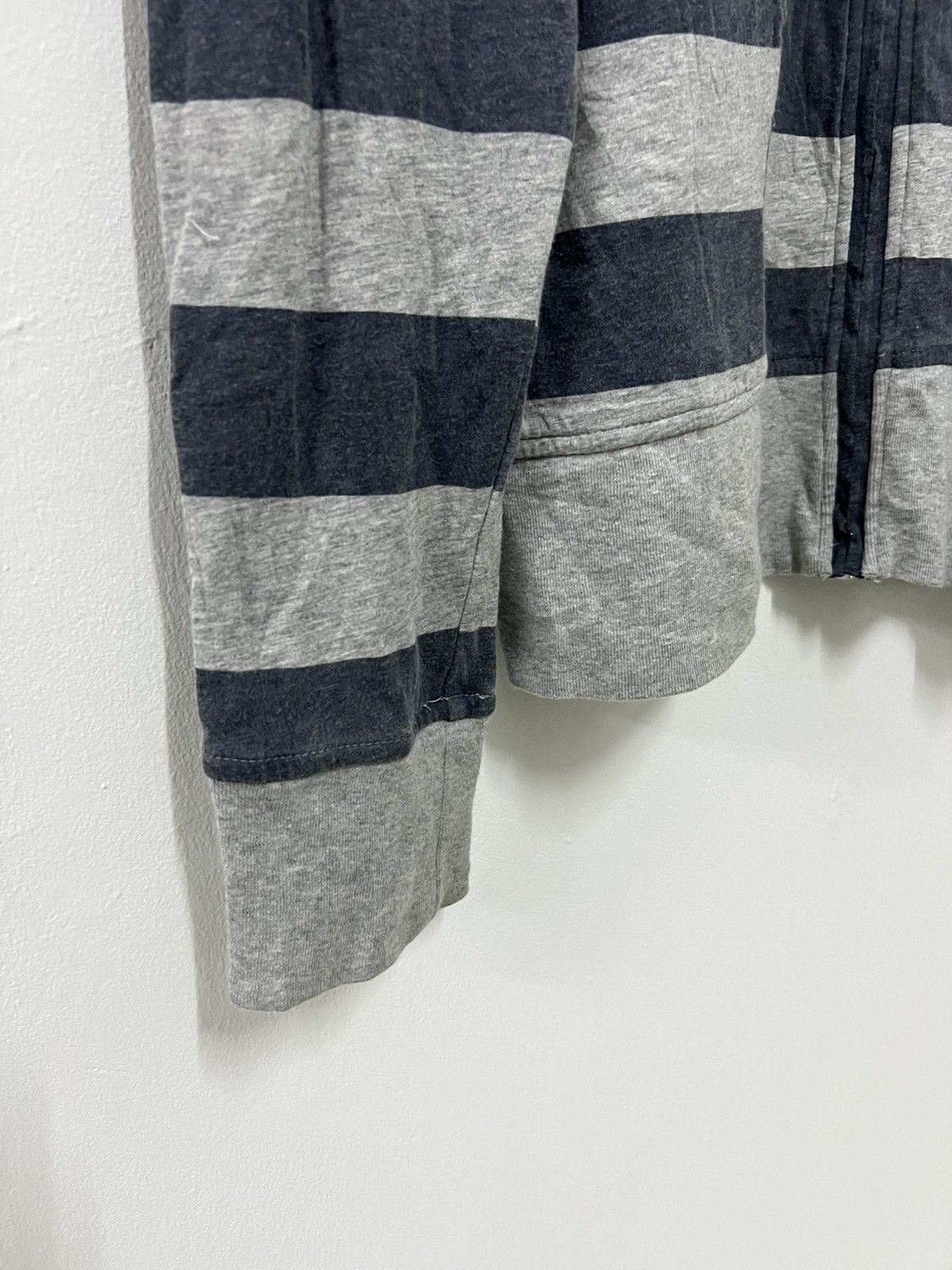 Comme des Garcons AW16 Border Striped Big Utility Pocket Zipper Mock Neck Swtr Size US M / EU 48-50 / 2 - 7 Thumbnail