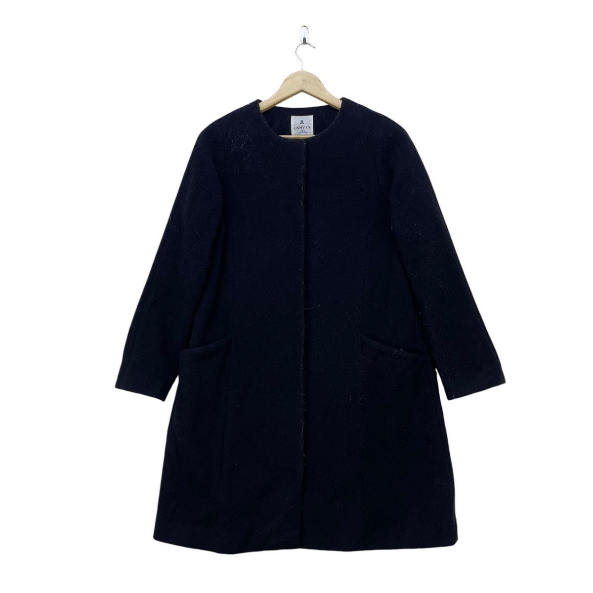 Autumn Cashmere × Lanvin Lanvin Collar Less Wool Jacket Size S / US 4 / IT 40 - 1 Thumbnail