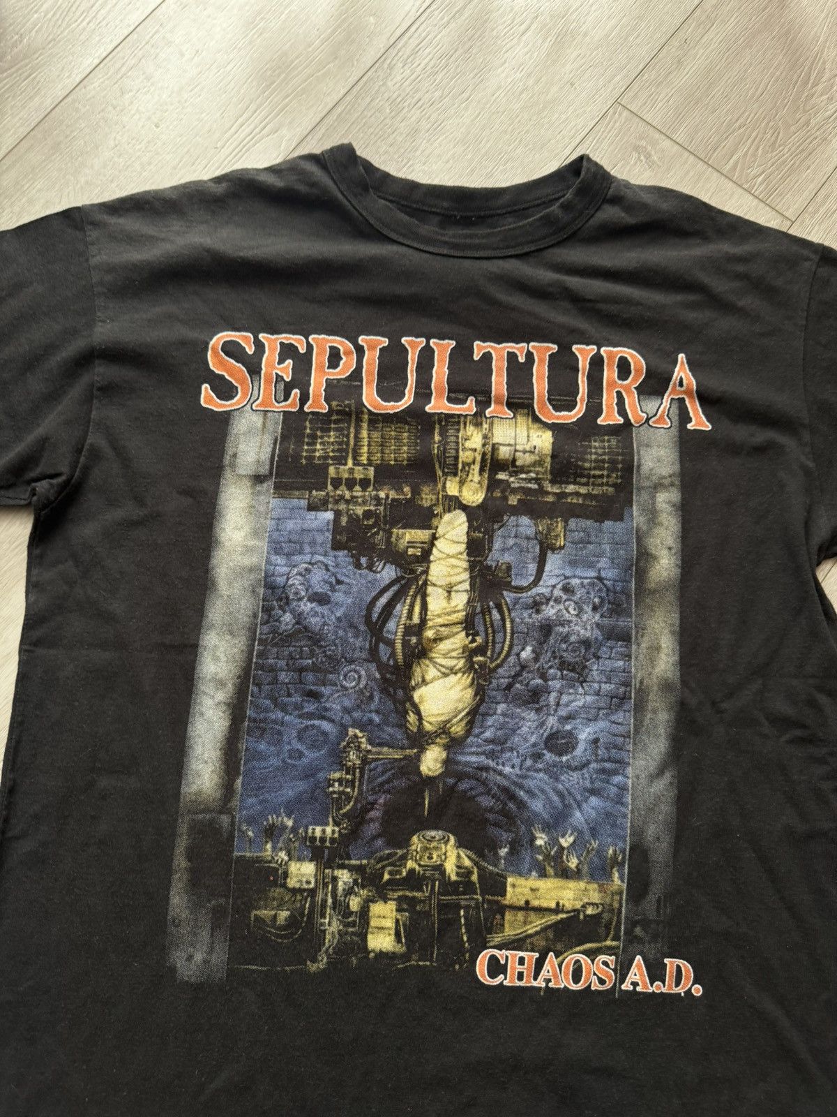 Band Tees VINTAGE FADED Y2K SEPULTURA CHAOS A.D TEE (soulfly metallica Size US M / EU 48-50 / 2 - 2 Thumbnail