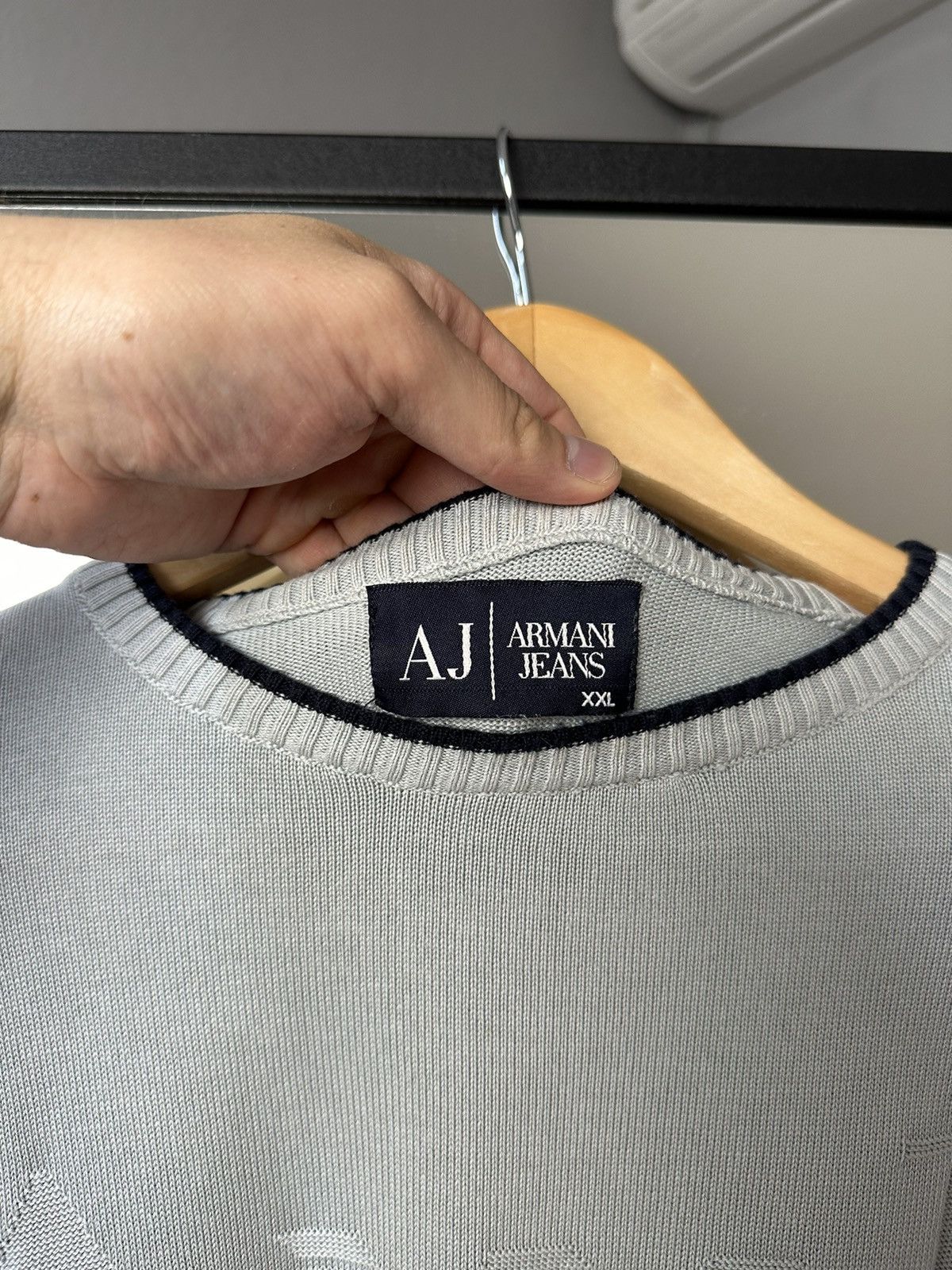Giorgio Armani Vintage Armani Jeans AJ Big Logo Archival Sweater Cotton Y2K Size US L / EU 52-54 / 3 - 8 Thumbnail