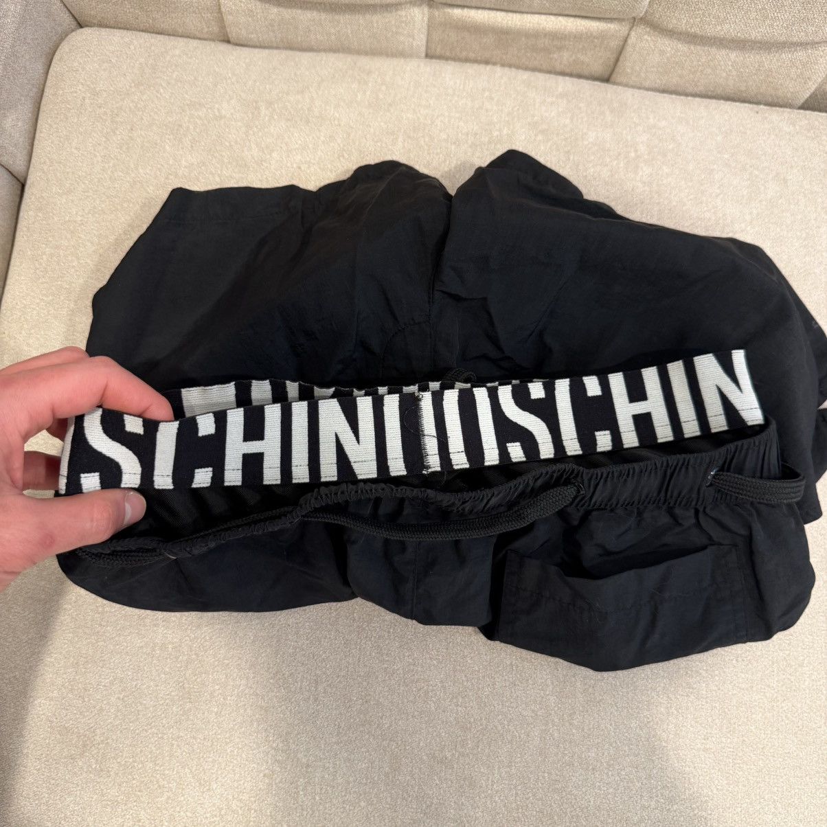 Moschino MOSCHINO Men’s Logo Band Waist Swim Shorts Black Size Small Size US 30 / EU 46 - 10 Thumbnail