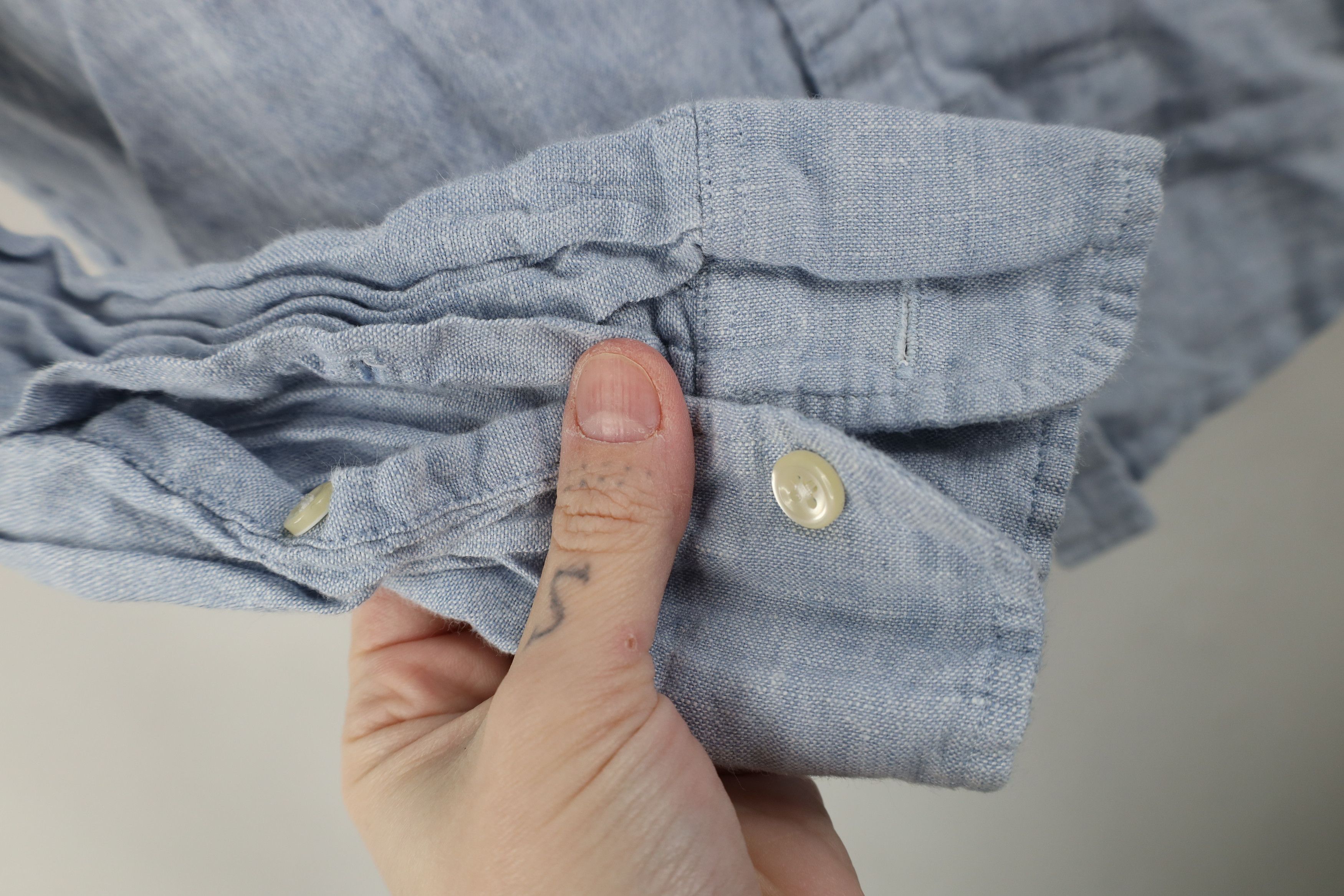 J.Crew J Crew Fit Linen Blend Knit Collared Button Down Shirt Blue Size US S / EU 44-46 / 1 - 7 Thumbnail