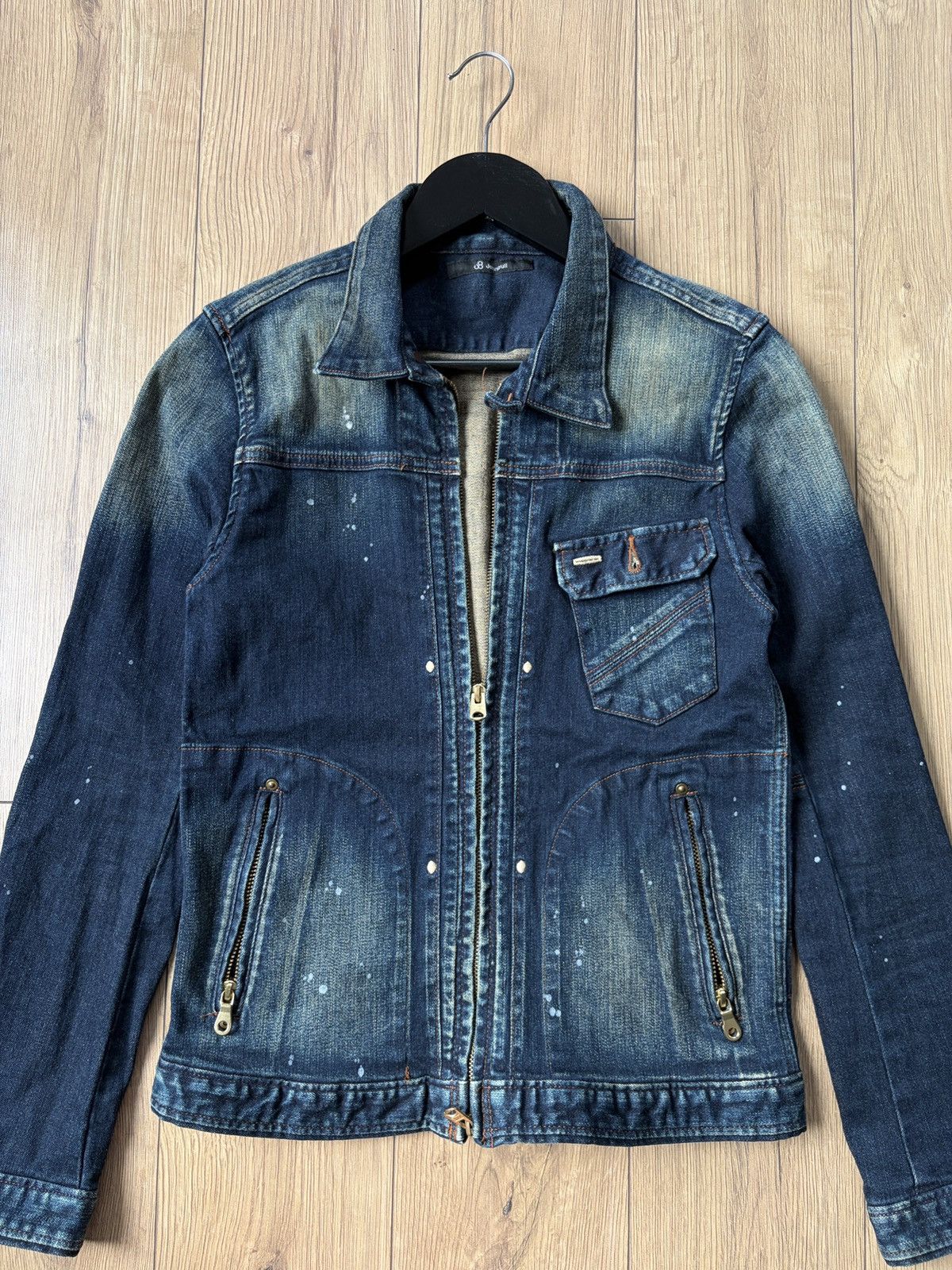 Johnbull Johnbull y2k Style Denim Painter Buckle Cinch Back Jacket Size M / US 6-8 / IT 42-44 - 3 Thumbnail