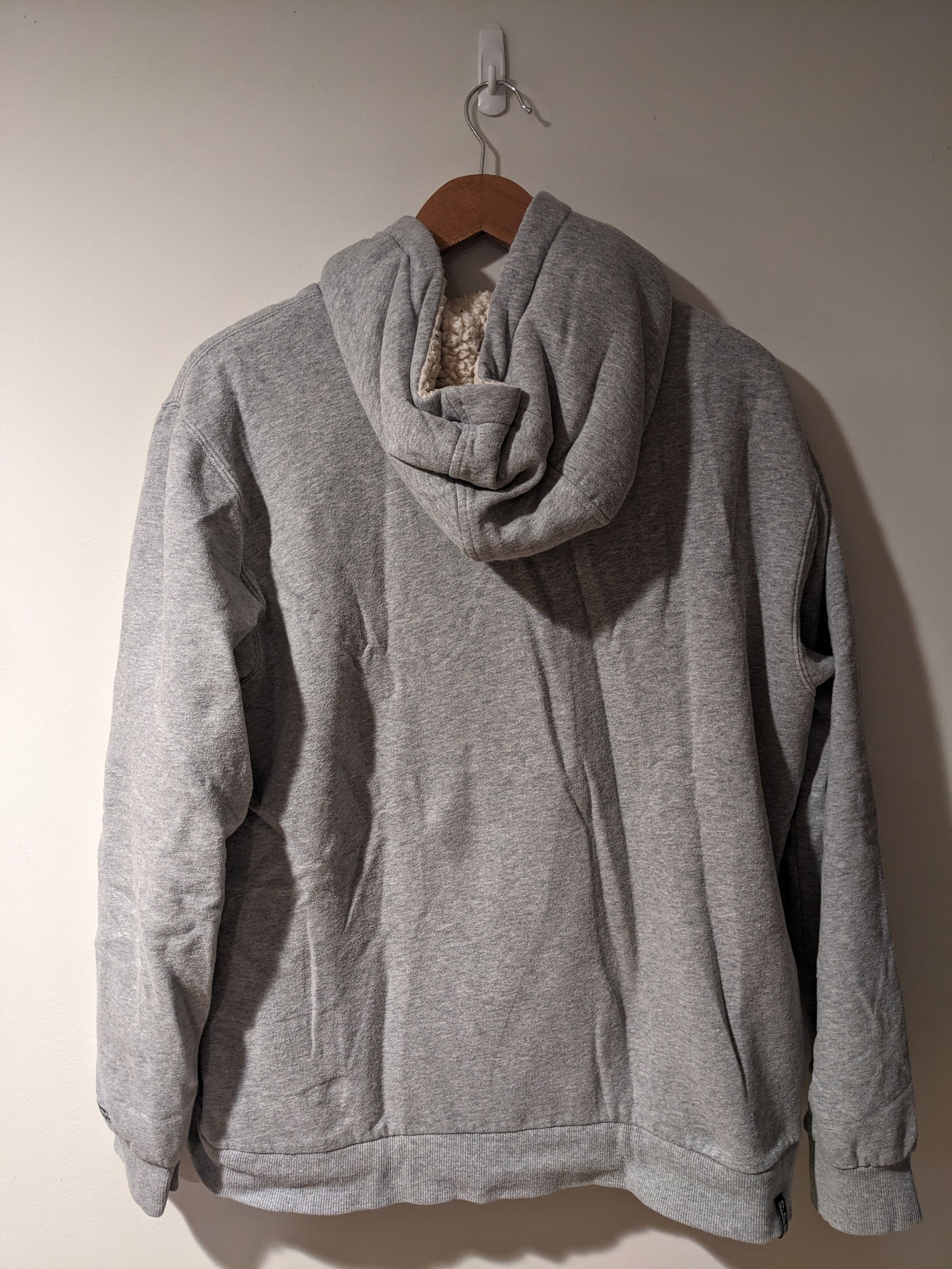 Quiksilver × Vintage Vintage Y2K Quiksilver Gray Sherpa Lined Full Zip Hoodie Size US L / EU 52-54 / 3 - 7 Thumbnail