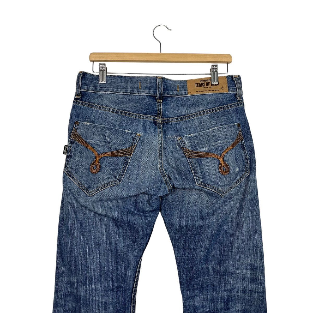 Japanese Brand Vintage 90s 020608 Tears Of Bleu Black Line Denim Size 32" / US 10 / IT 46 - 9 Thumbnail