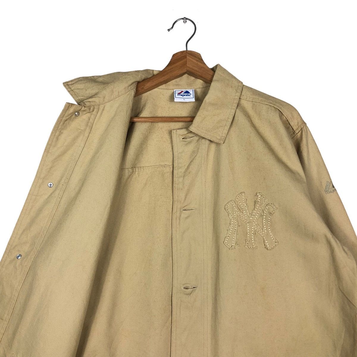 Japanese Brand 🔥Vintage Chore Jacket Majestic New York Big Logo Spell Out Size US L / EU 52-54 / 3 - 12 Thumbnail