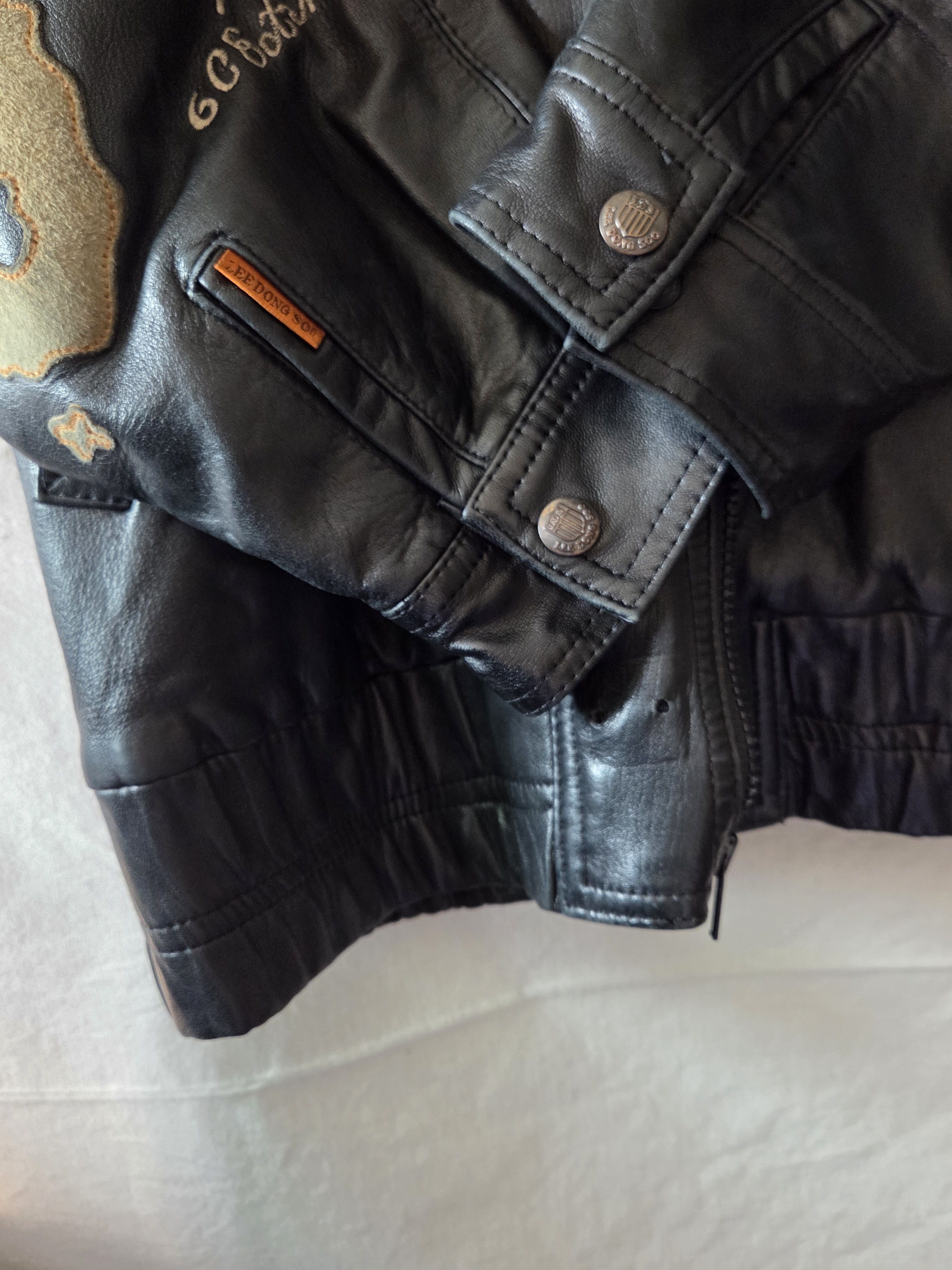 Other World Map Patch Lambskin Leather Jacket Size US L / EU 52-54 / 3 - 5 Thumbnail
