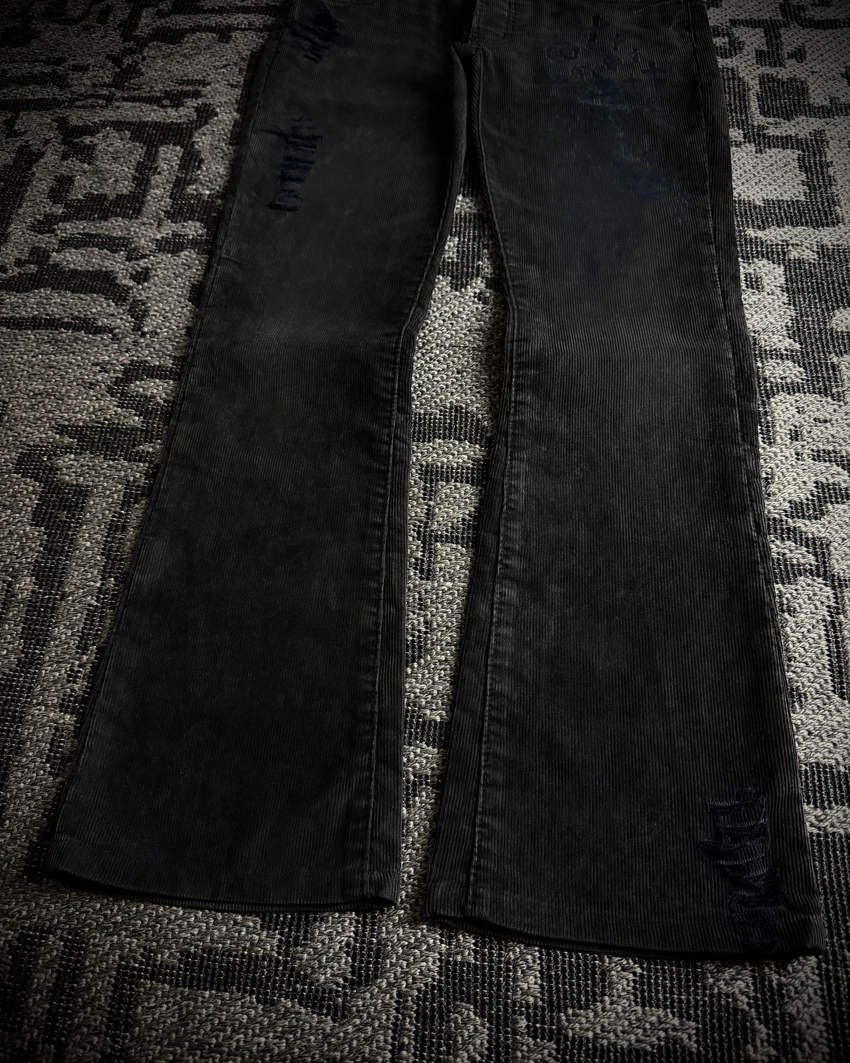 CIVARIZE CIVARIZE Skull Cross Corduroy Distressed Bootcut Pants Size US 30 / EU 46 - 4 Thumbnail