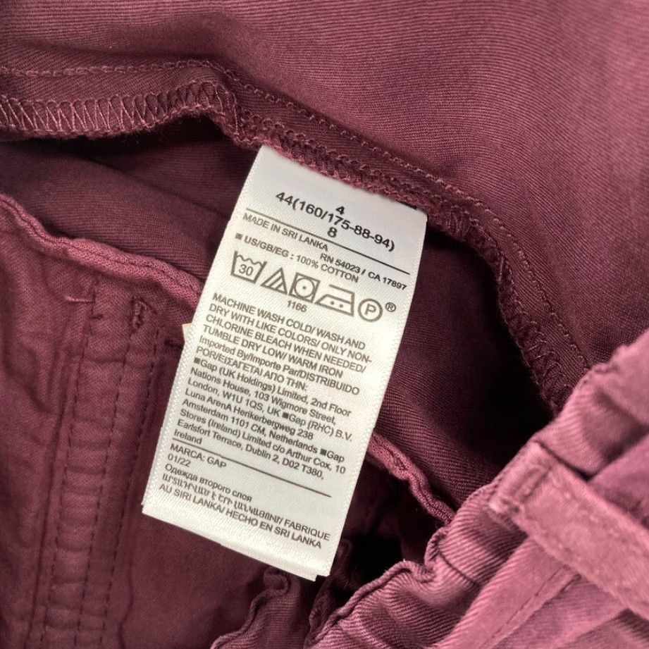 Gap GAP Pants Jogger 4 Purple 100% Cotton Belted High Rise NWT Women’s Cargo Pants Gap Size 27" / US 4 / IT 40 - 7 Thumbnail