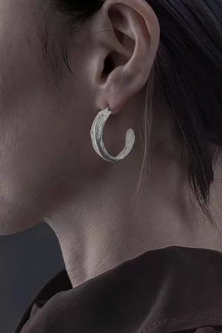 DETAJ Detaj Uma Wang Herb Pattern Sterling Silver Earrings Size ONE SIZE - 4 Thumbnail
