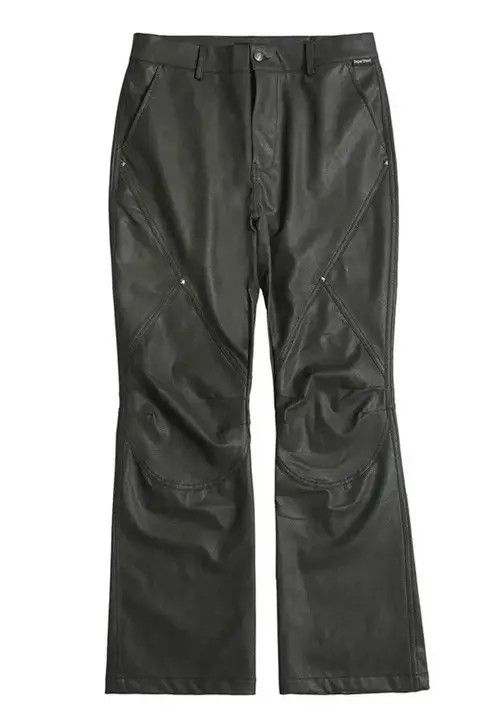 Japanese Brand Tomoko x Akane Avant garde studded pu leather flare pants Size US 34 / EU 50 - 6 Thumbnail