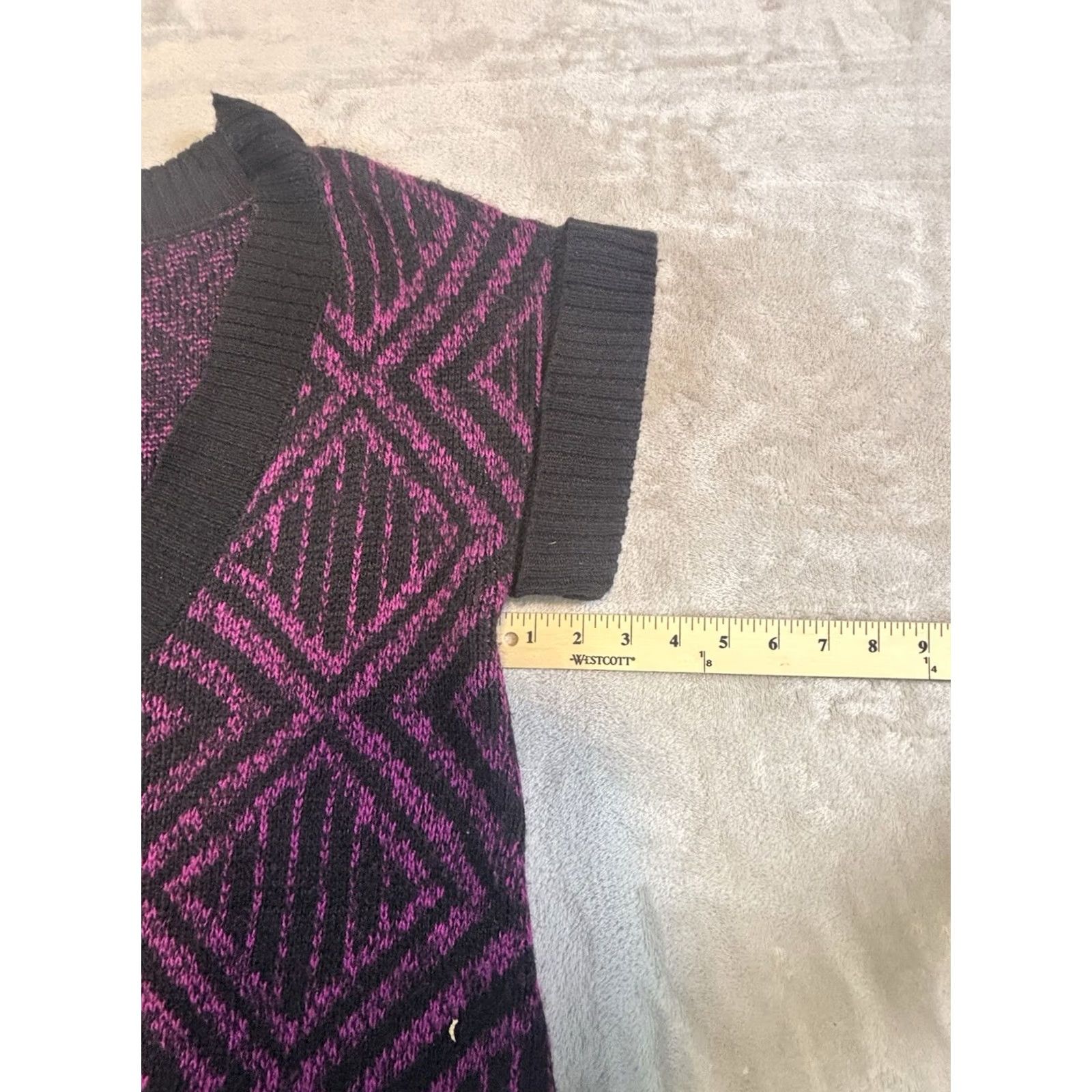 Alfani Alfani Women's Short Sleeve Pullover Knit Sweater Dark Purple Size Medium Size M / US 6-8 / IT 42-44 - 6 Thumbnail