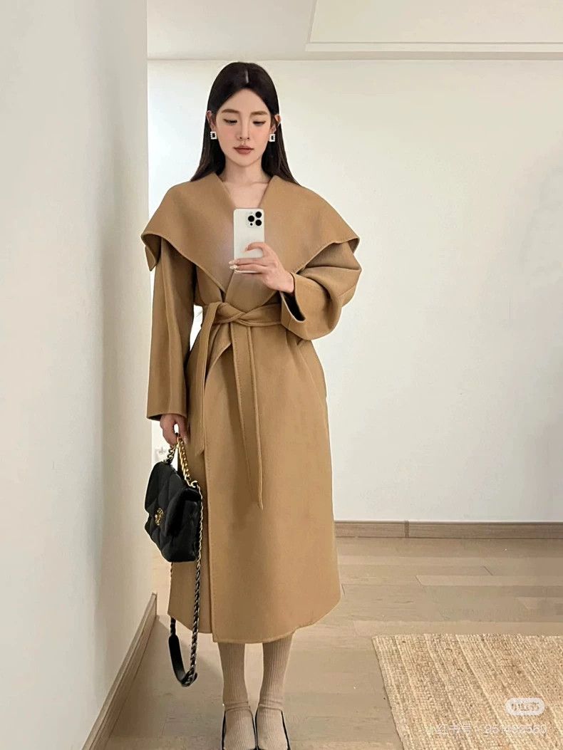 Max Mara max mara Large lapel 100% cashmere water ripple coat Size S / US 4 / IT 40 - 7 Thumbnail
