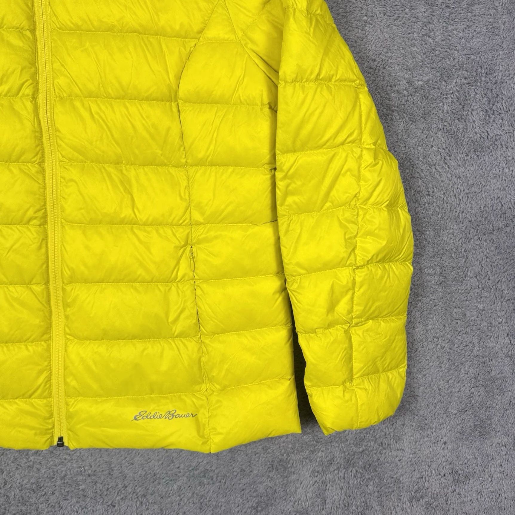 Eddie Bauer Eddie Bauer Down Jacket Women L EB650 Quilted Puffer Full Zip Neon Yellow Coat Size L / US 10 / IT 46 - 3 Thumbnail