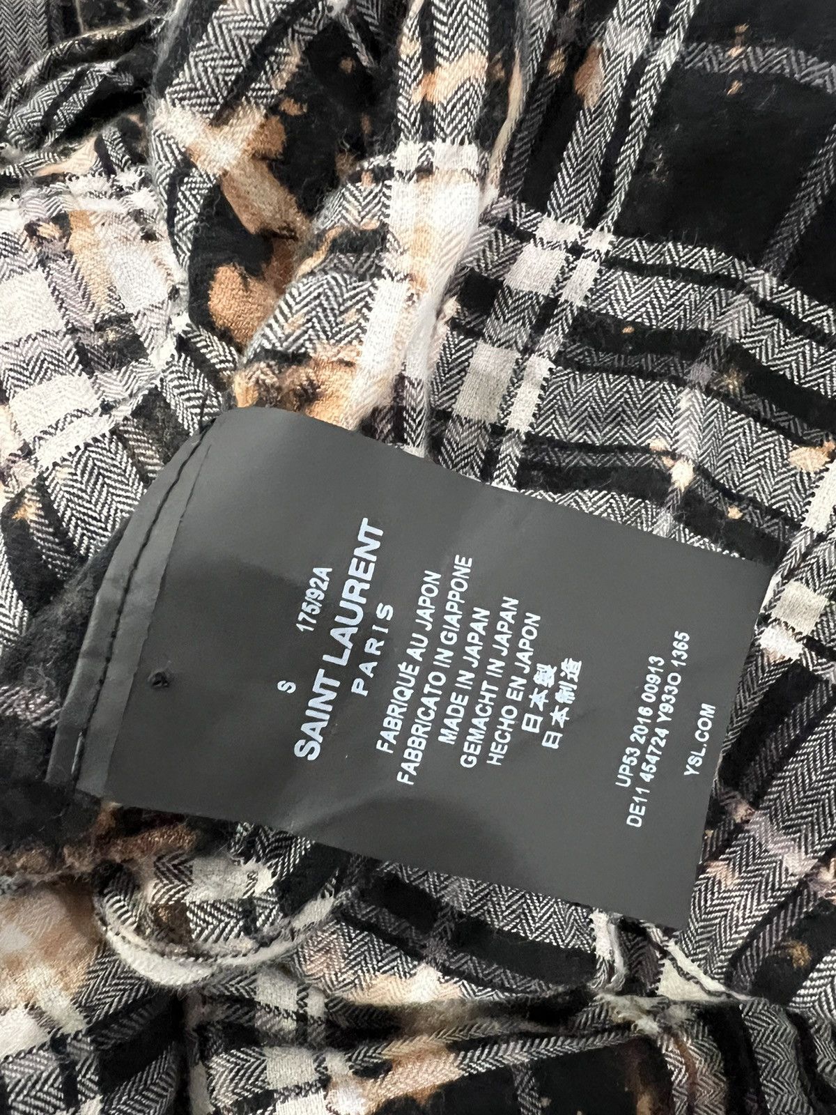 Saint Laurent Paris Saint Laurent Hedi Slimane men’s bleached flannel shirt. S. Size US S / EU 44-46 / 1 - 10 Thumbnail