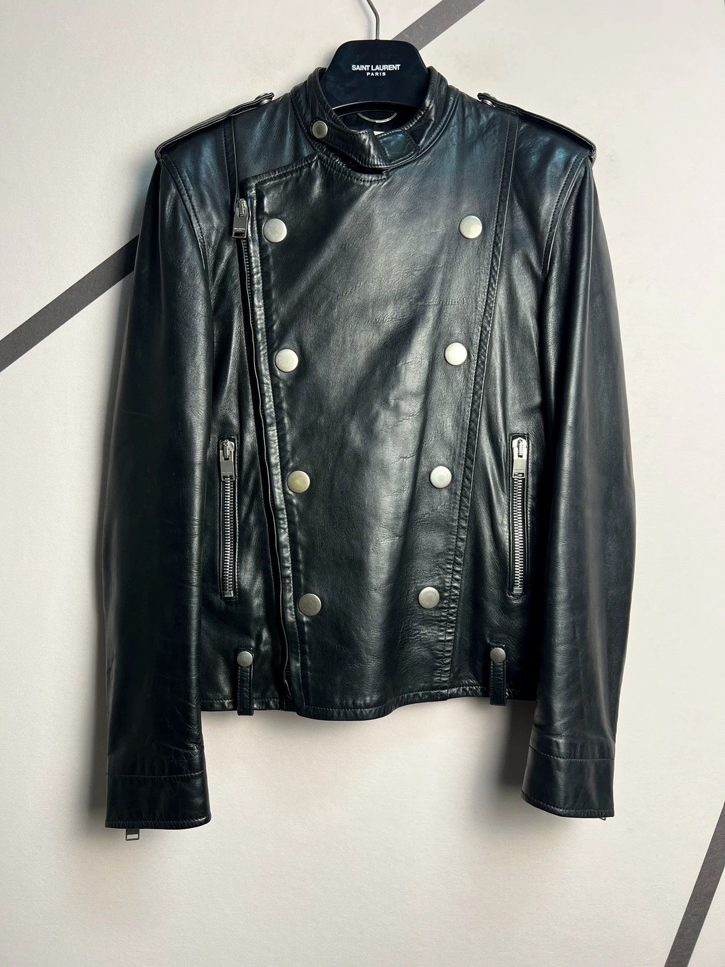 Saint Laurent Paris Authentic Saint Laurent double-breasted motorcycle jacket Size US M / EU 48-50 / 2 - 3 Thumbnail