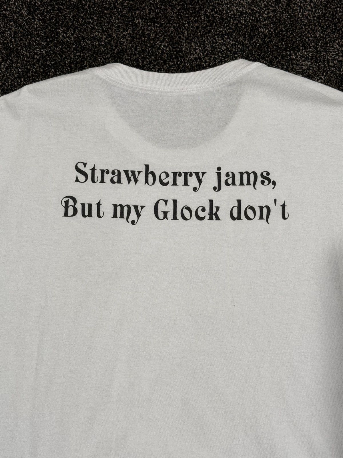 Strawberry Strawberry Jams but my Glock Don’t x Ben Baller White SS Tee Size US XL / EU 56 / 4 - 14 Thumbnail