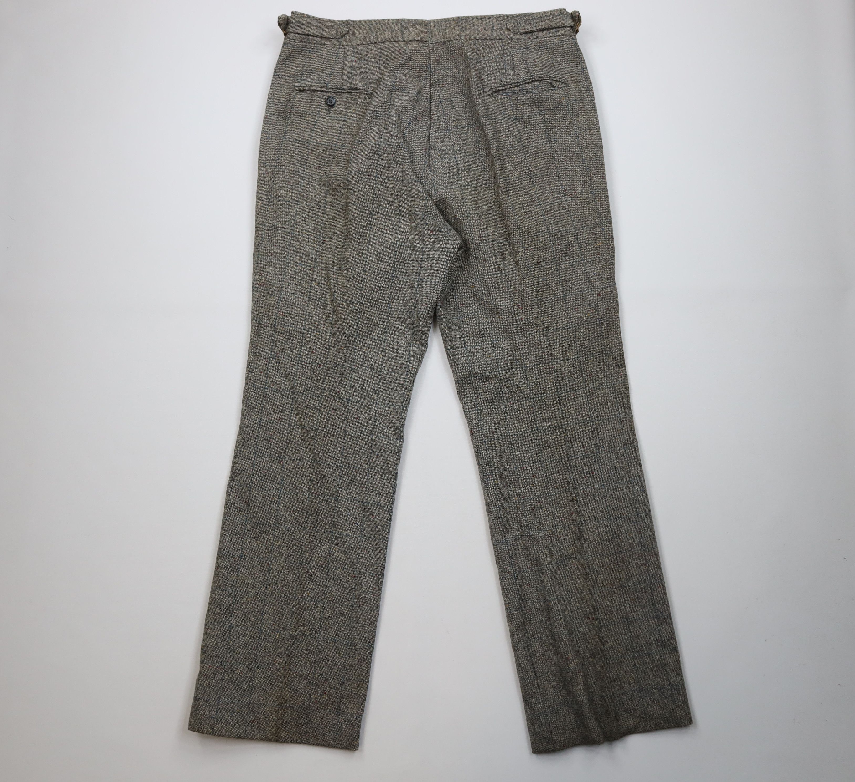 Vintage Vintage 60s Wool Tweed Buckle Back Bell Bottoms Pants USA Size US 38 / EU 54 - 8 Thumbnail