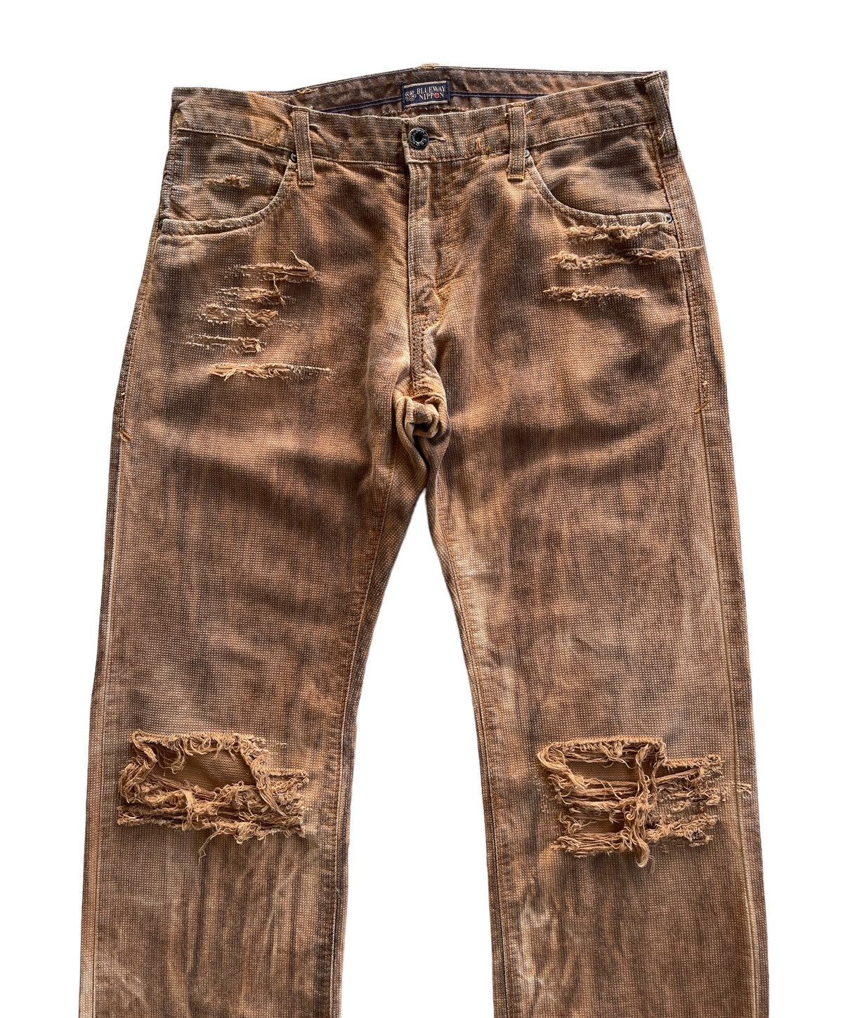 Japanese Brand Vintage Japanese Blueway Distressed Mudd Denim Size US 31 - 3 Thumbnail