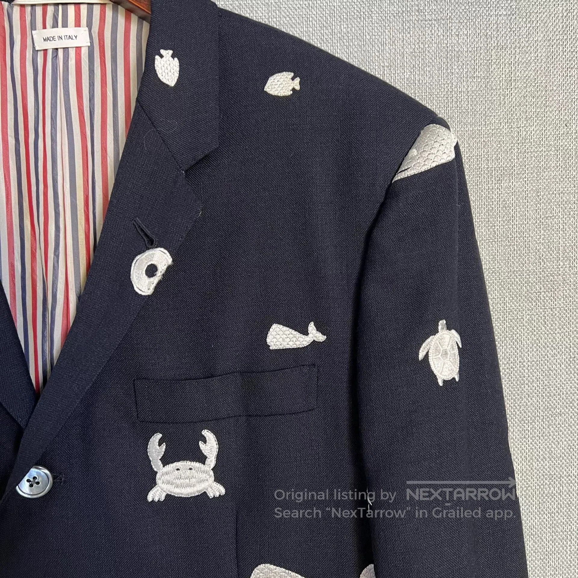 Thom Browne Thom Browne Whale Embroidery Suit Jacket. Size US XL / EU 56 / 4 - 3 Thumbnail