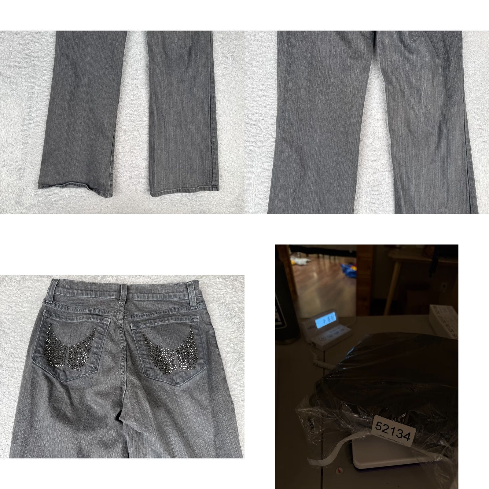 NYDJ VINTAGE NYDJ Jeans Womens 4 Gray Denim Flared Leg Cotton Blend 26x32 Medium Inseam 32 Size 27" / US 4 / IT 40 - 10 Thumbnail