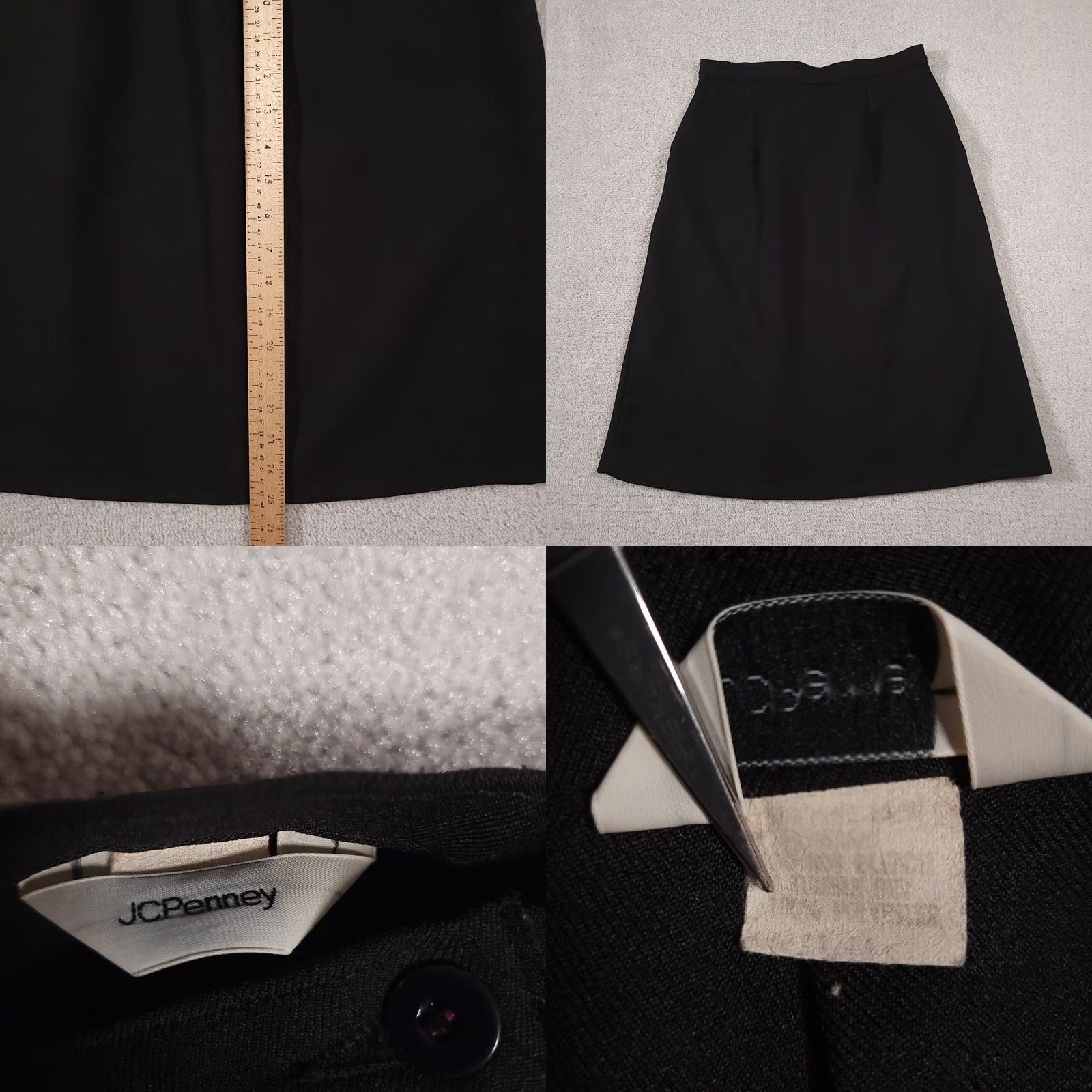 Vintage VINTAGE JC Penny Skirt Women's 14 Black Pockets 80s 90s Made In USA Size 36" / US 14 / IT 50 - 8 Thumbnail
