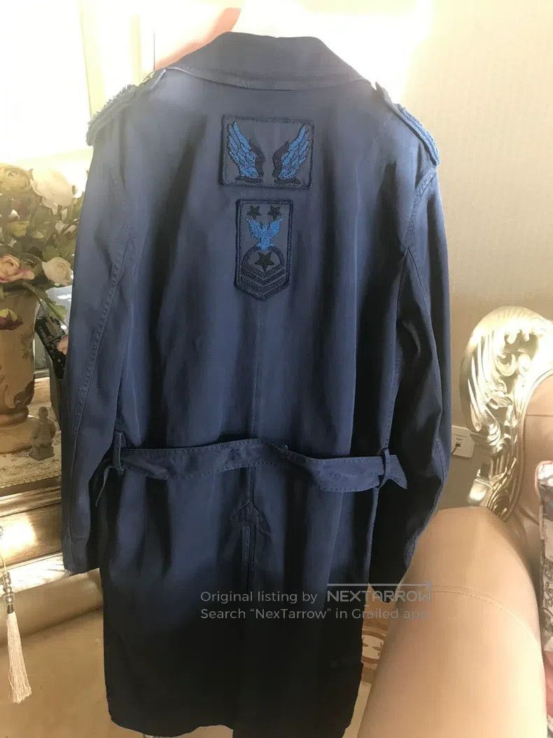 Valentino Valentino Handmade beaded totem heavy industry blue trench Size S / US 4 / IT 40 - 2 Thumbnail