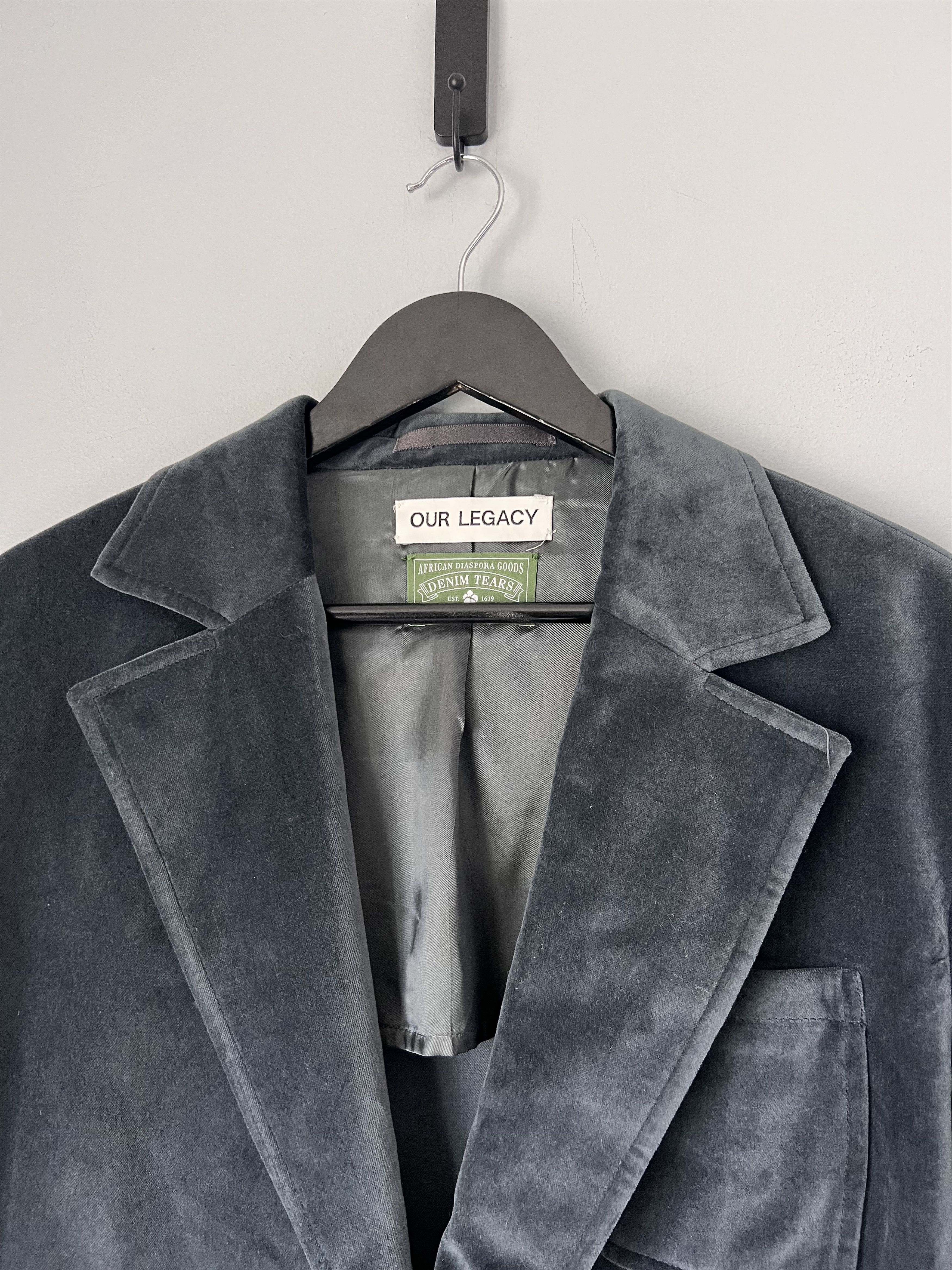 DENIM TEARS × Our Legacy Denim Tears Our Legacy Tavern Blazer in Midnight Velvet Size US XL / EU 56 / 4 - 2 Thumbnail