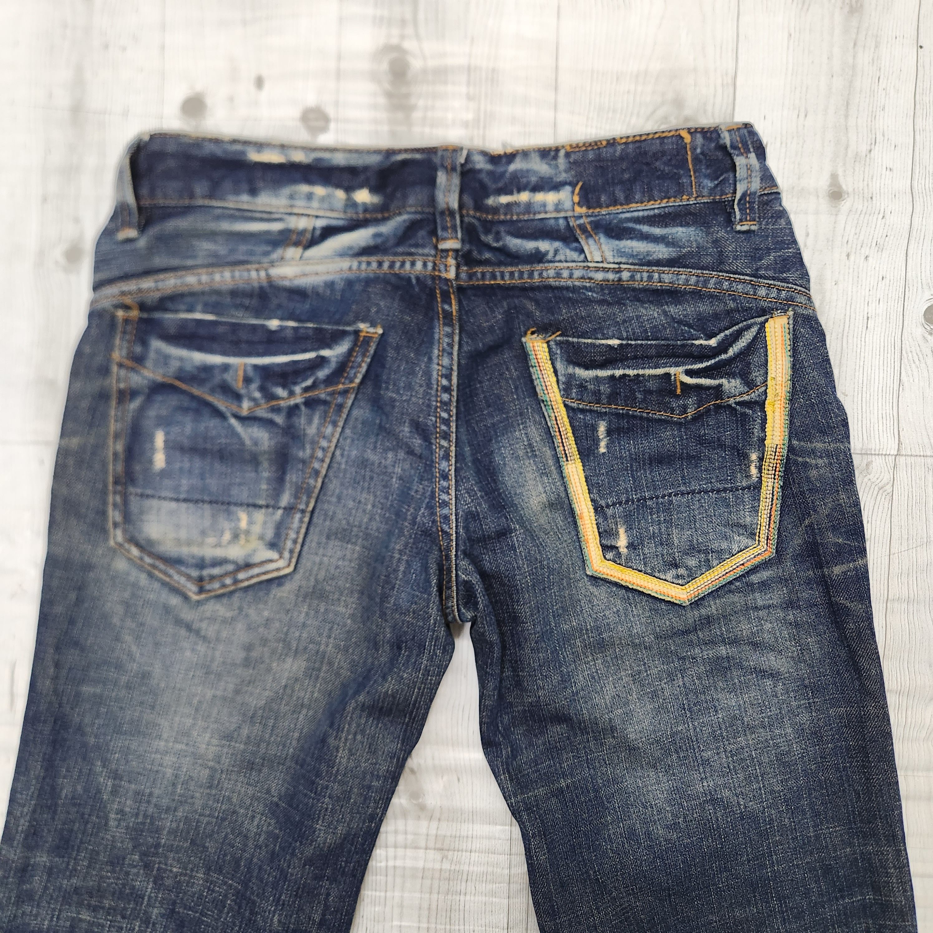 Denim & Co. × Japanese Brand Flared Denim & Co Red Pepper Thrashed Jeans Size US 28 / EU 44 - 15 Thumbnail