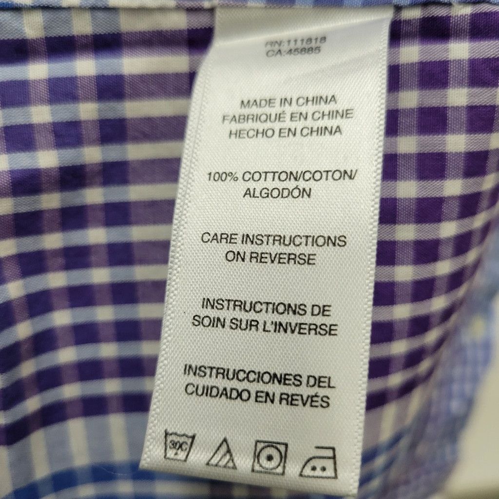 Michael Kors Michael Kors Men's Purple Blue Plaid Long Sleeve Size US XXL / EU 58 / 5 - 7 Thumbnail