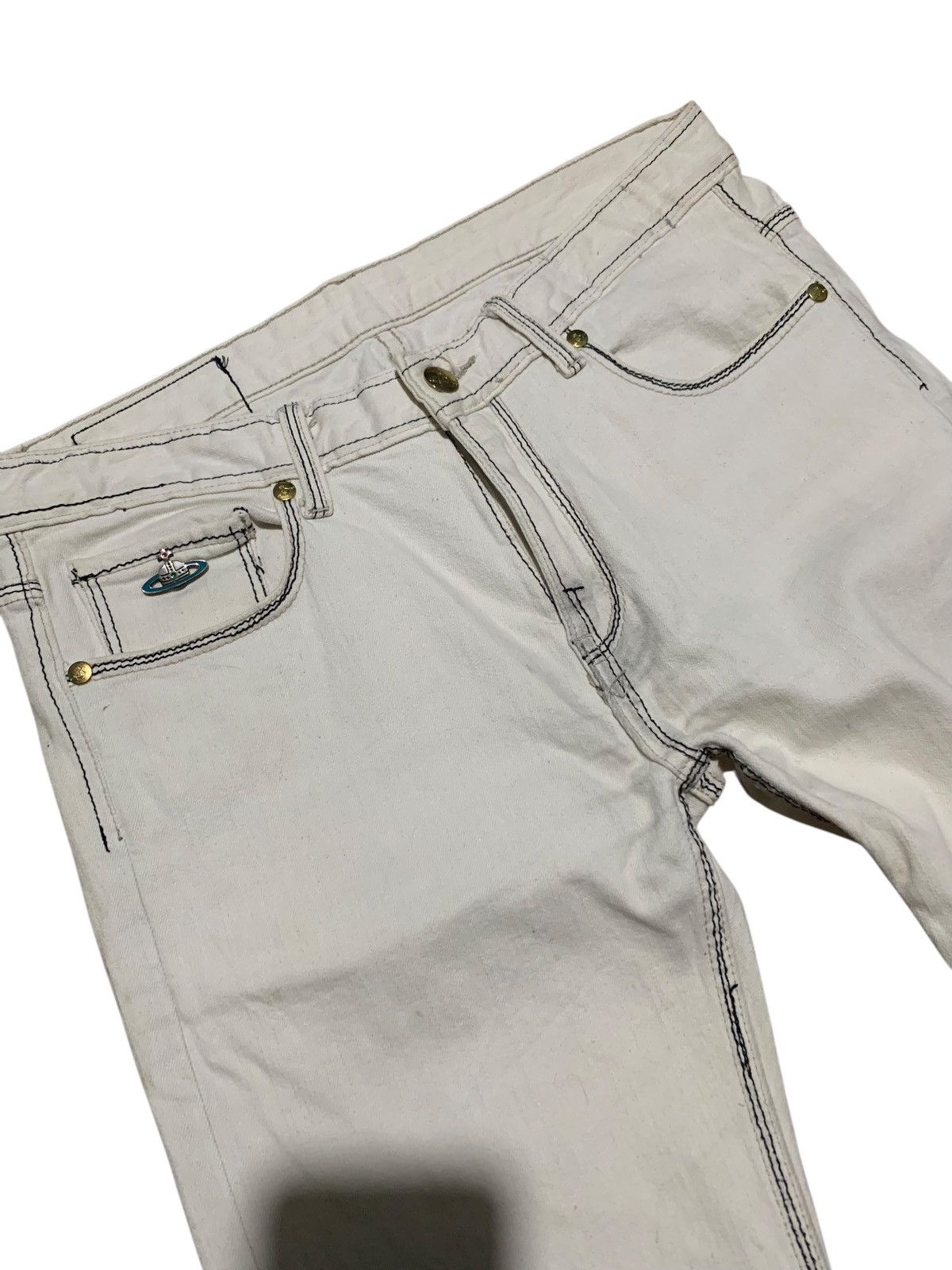 Vivienne Westwood Vivienne Westwood Man contrast stitch slim denim dior style Size US 32 / EU 48 - 2 Thumbnail
