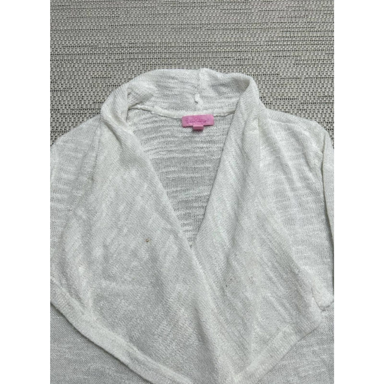 Lilly Pulitzer Lilly Pulitzer Cardigan Sweater Womens Small Open Front Knit Classic White Size S / US 4 / IT 40 - 2 Thumbnail