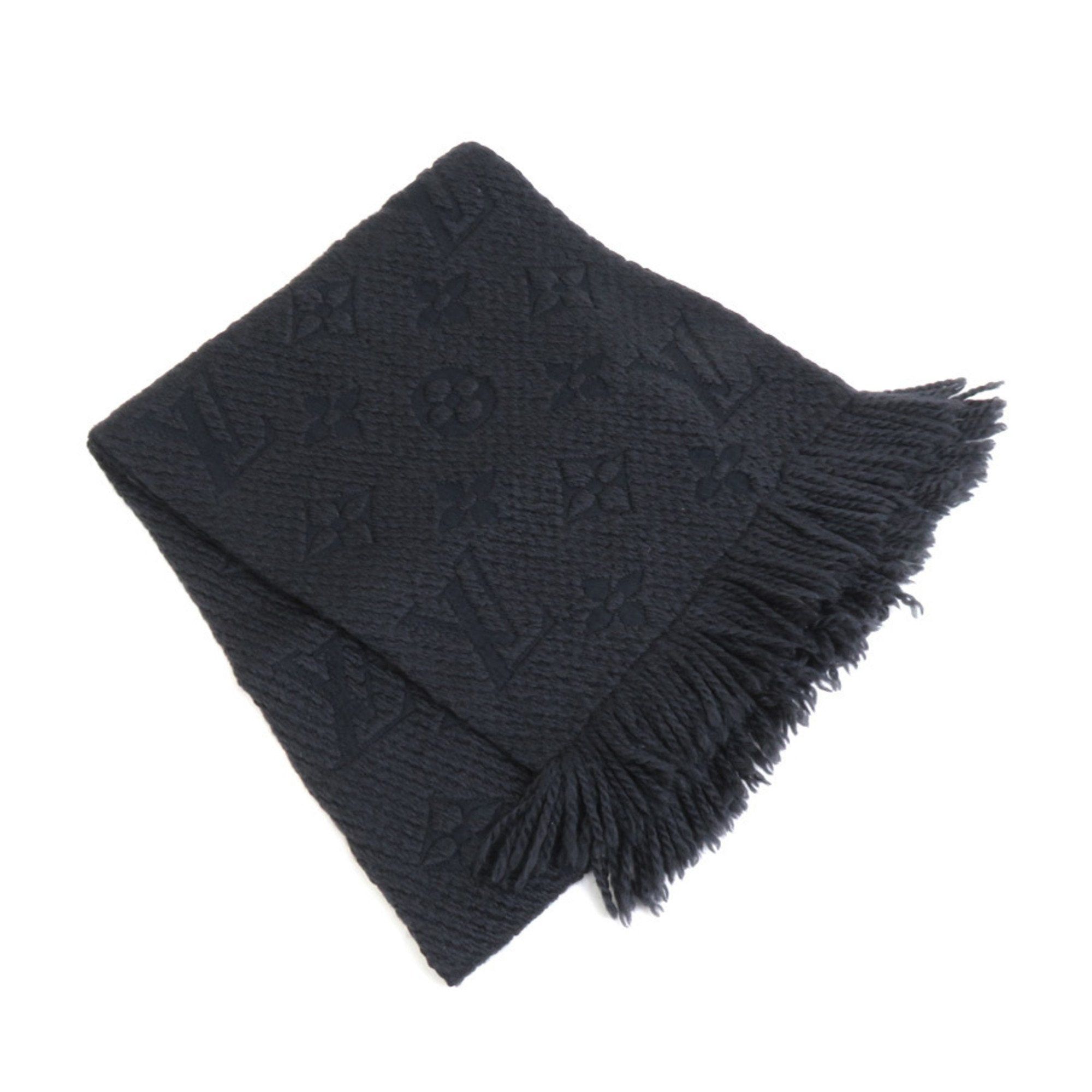 image of Louis Vuitton Muffler Escharpe Mania Wool/silk Black Unisex M72431, Women's