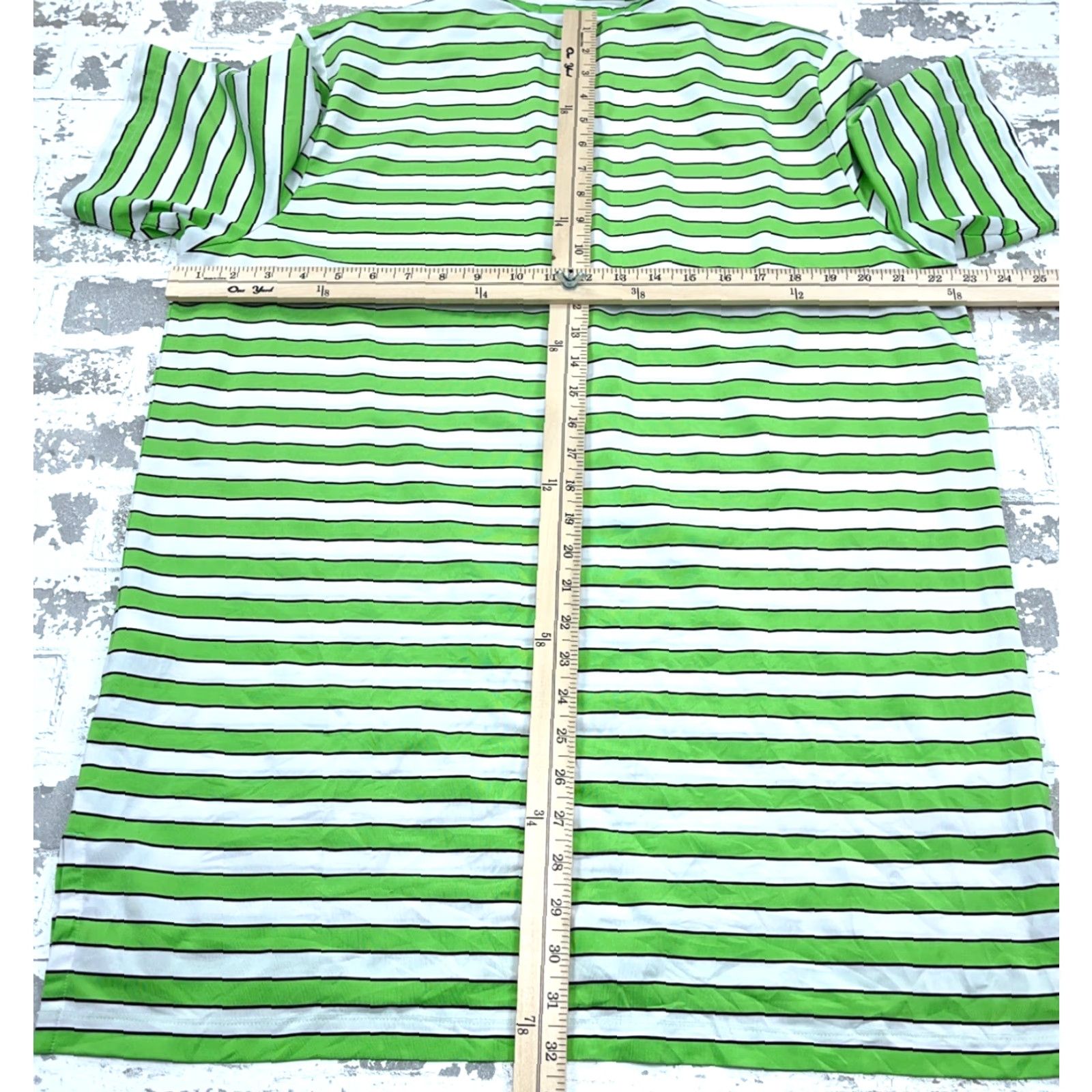 RLX Ralph Lauren RLX Ralph Lauren Polo Shirt Men Large Green White Striped Performance Golf Adult Size US L / EU 52-54 / 3 - 7 Thumbnail