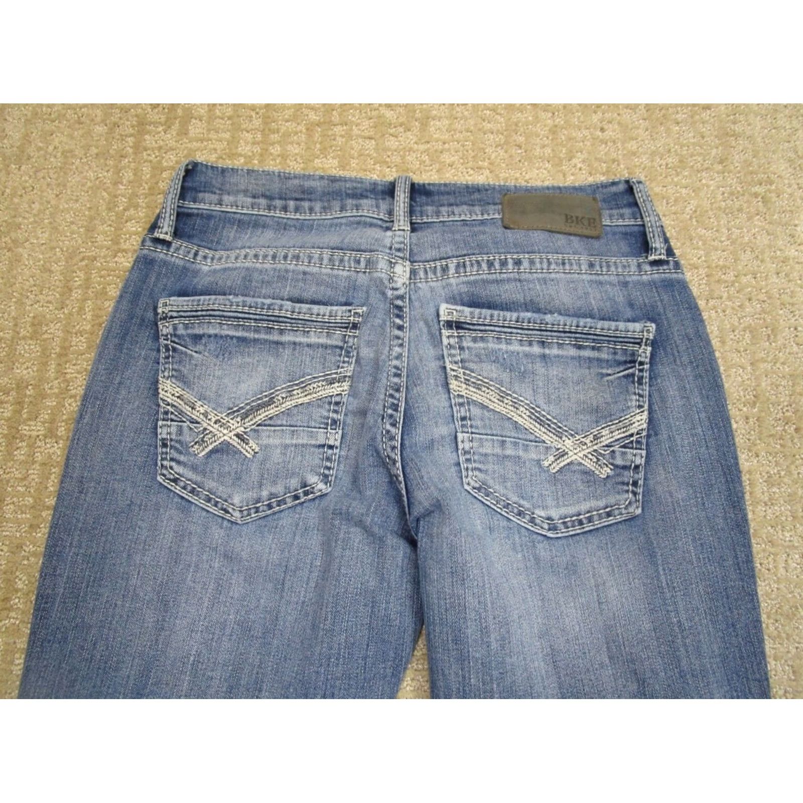 Vintage BKE Jeans Buckle Men's 29x30 Light Wash Distressed Tapered Low Rise Size US 29 - 3 Thumbnail