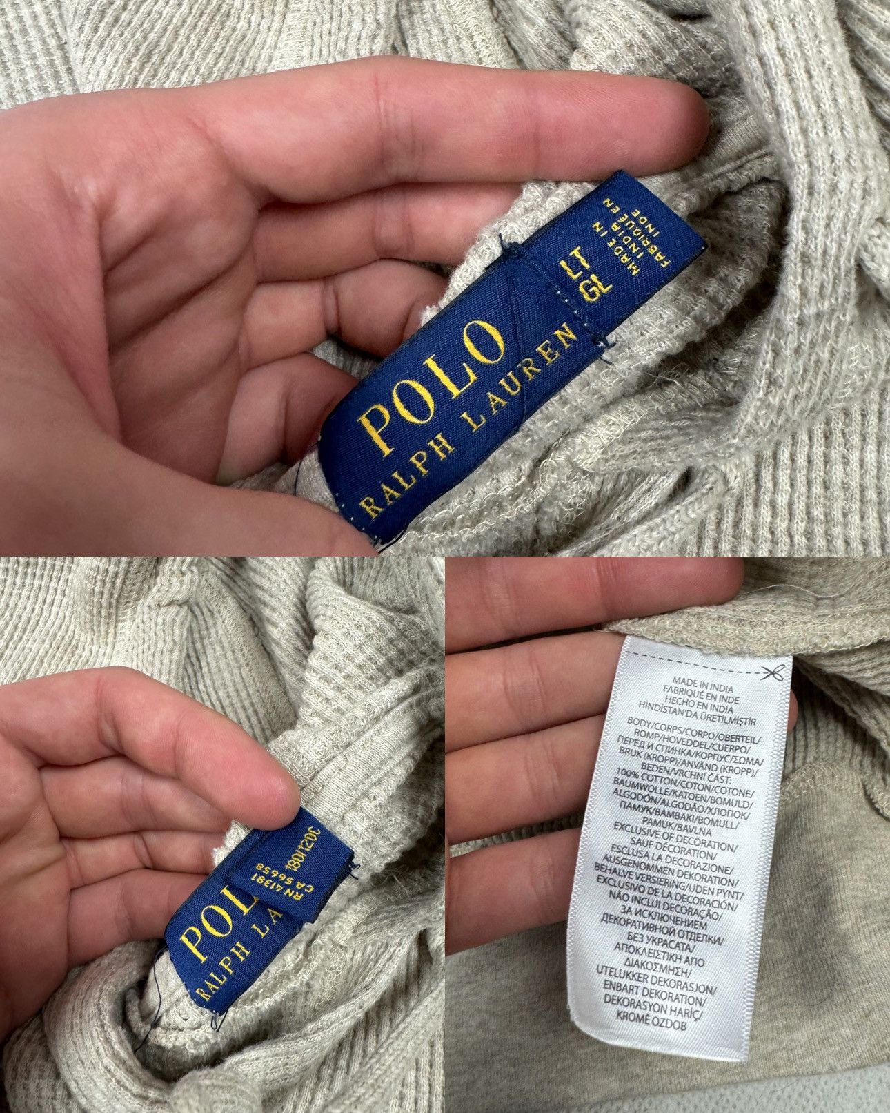 Polo Ralph Lauren Polo Ralph Lauren Womens Beige Cotton Pony Logo Hoodie Large Size L / US 10 / IT 46 - 2 Thumbnail